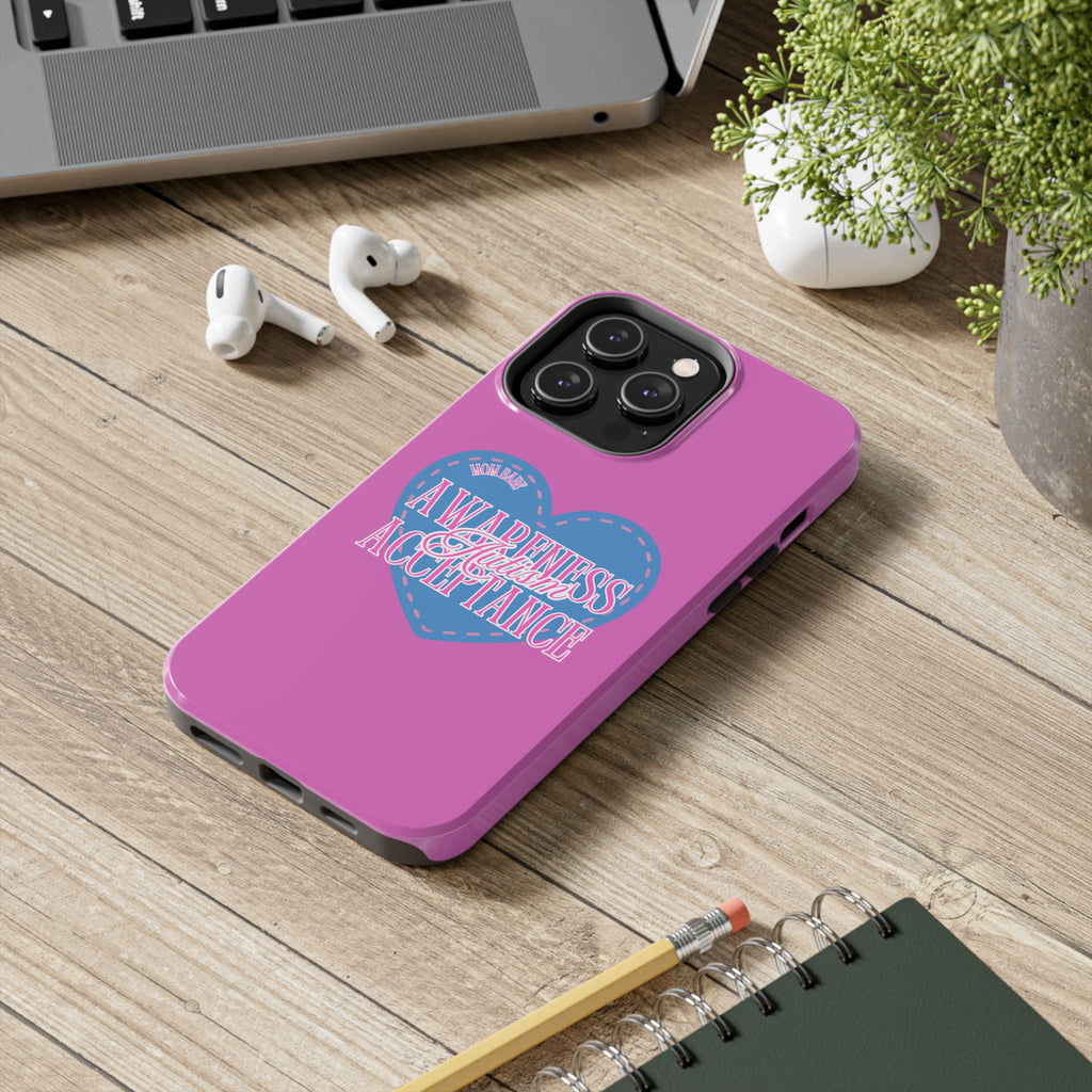 Autism Awareness and Acceptance — Stitched Heart Phone Case