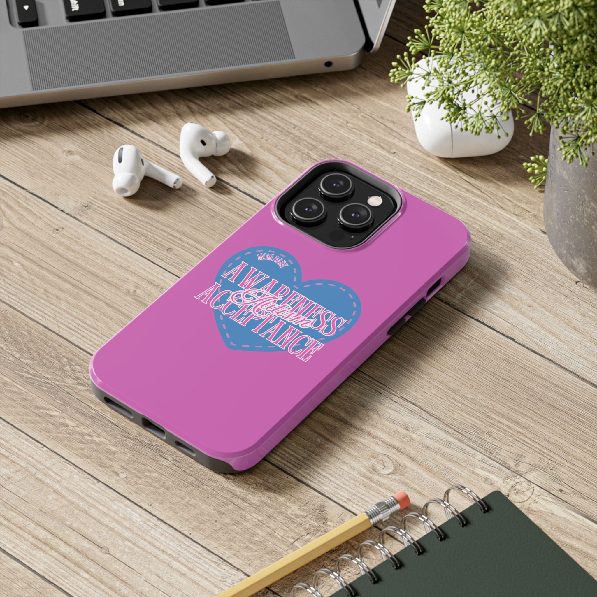Autism Awareness and Acceptance — Stitched Heart Phone Case