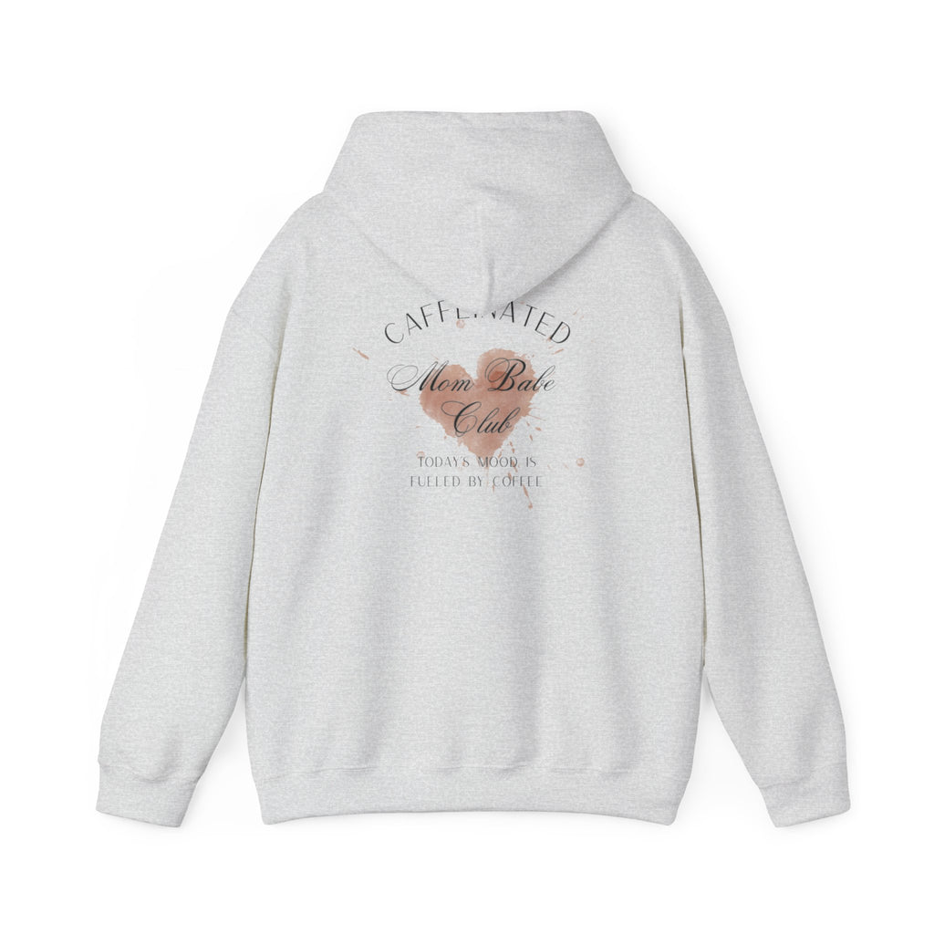 Caffeinated Mom Babe Club - Heart Spill Graphic Hoodie