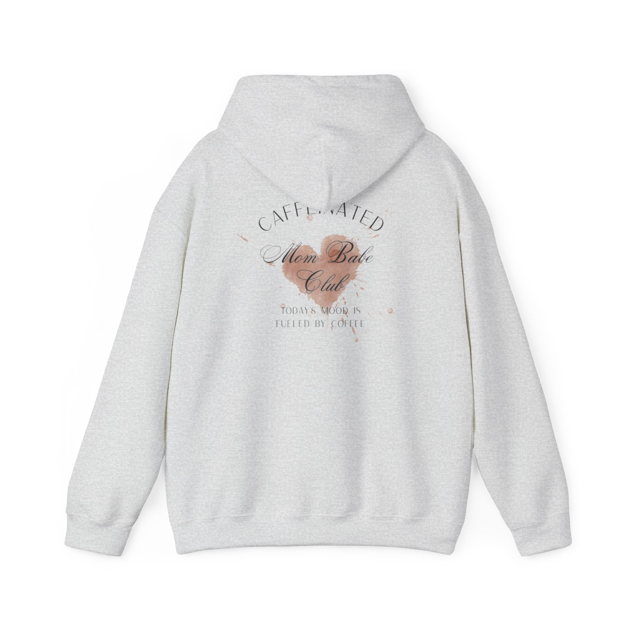 Caffeinated Mom Babe Club - Heart Spill Graphic Hoodie