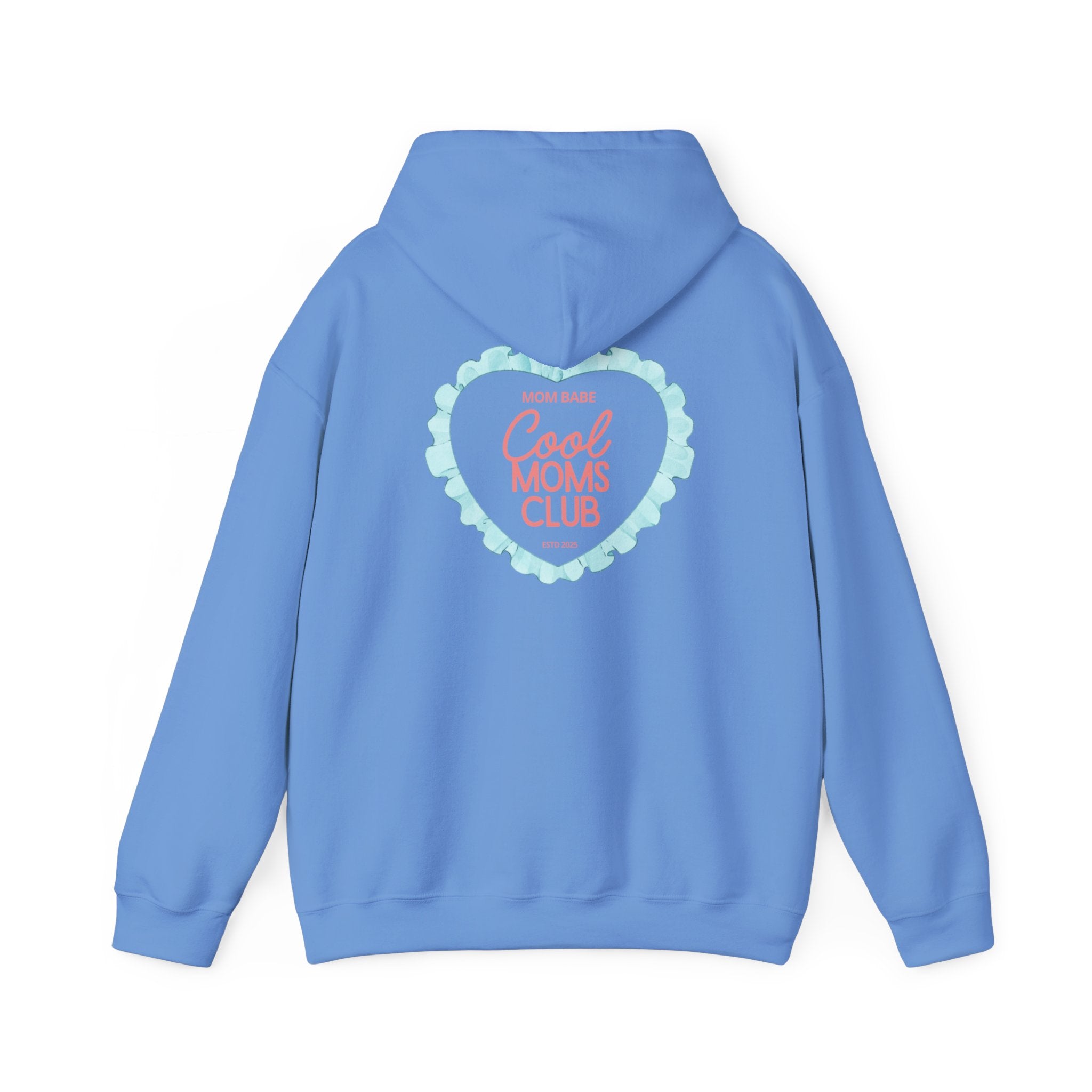 Mom Babe Cool Moms Club - Ruffled Heart Graphic Hoodie