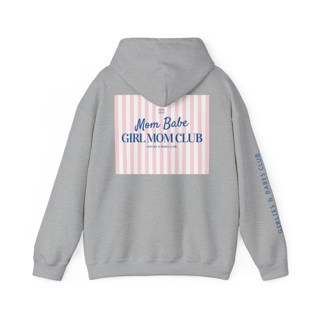 Mom Babe Girl Mom Club - Striped Graphic Hoodie