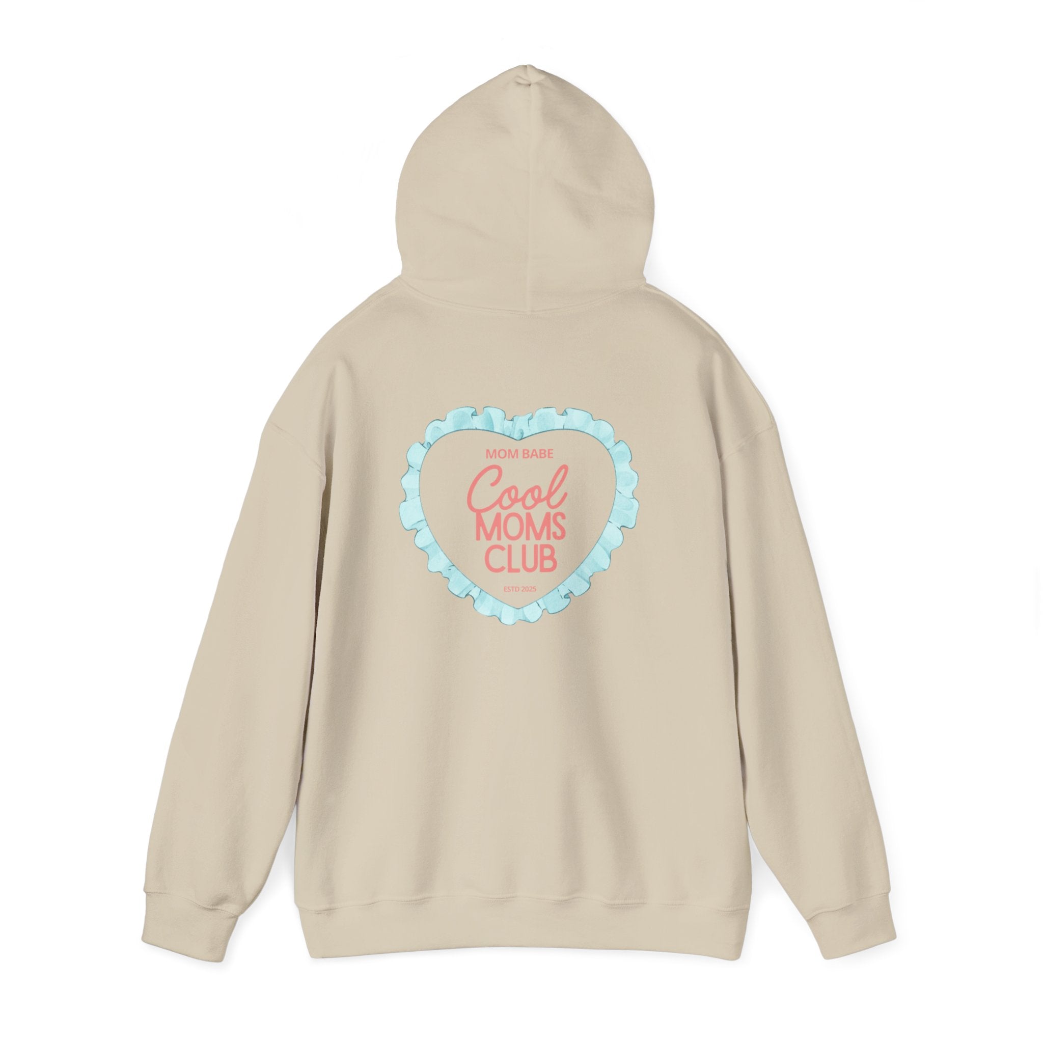 Mom Babe Cool Moms Club - Ruffled Heart Graphic Hoodie