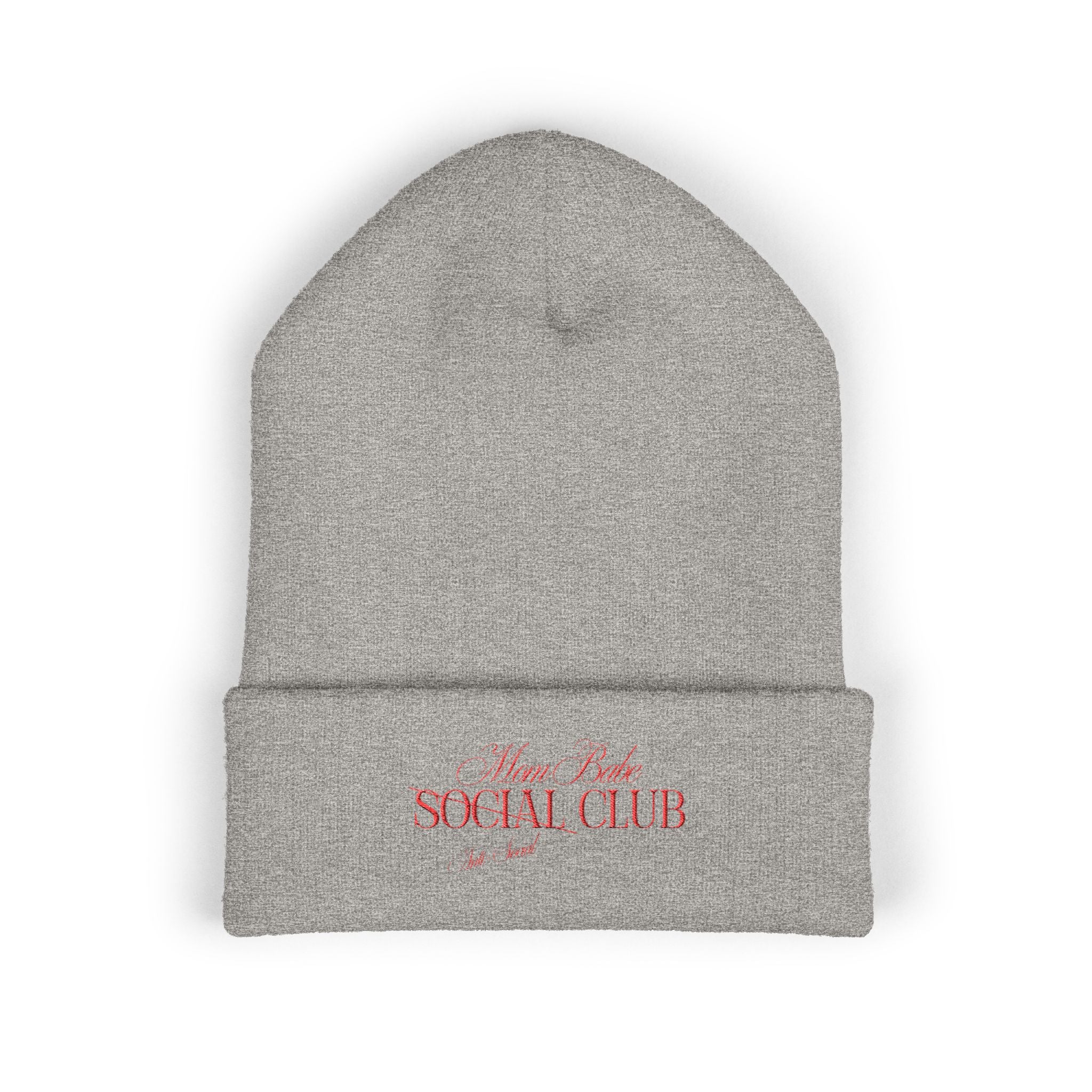 Mom Babe Anti-Social Club Beanie - Red Embroidery