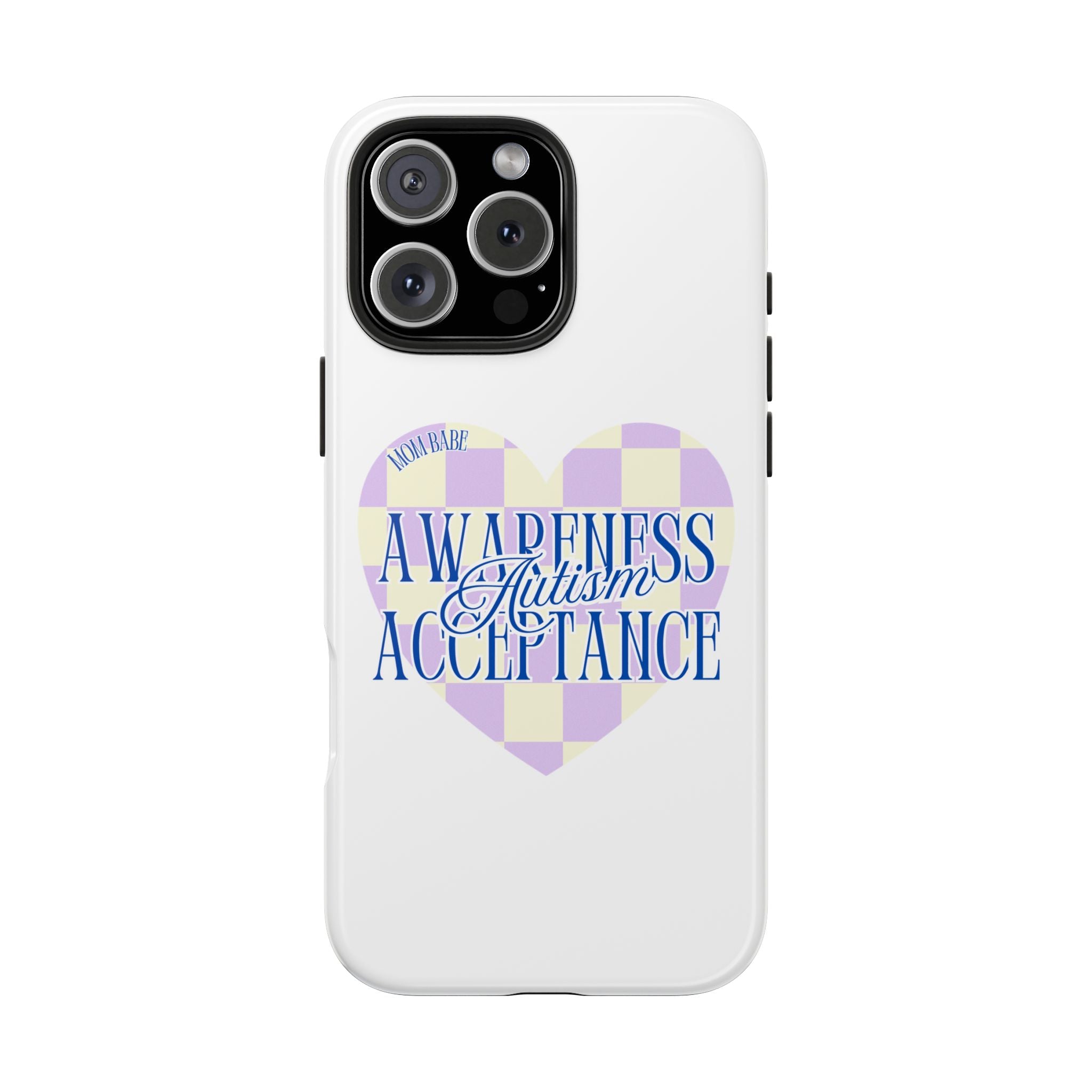 Autism Awareness and Acceptance — Checkered Heart Phone Case