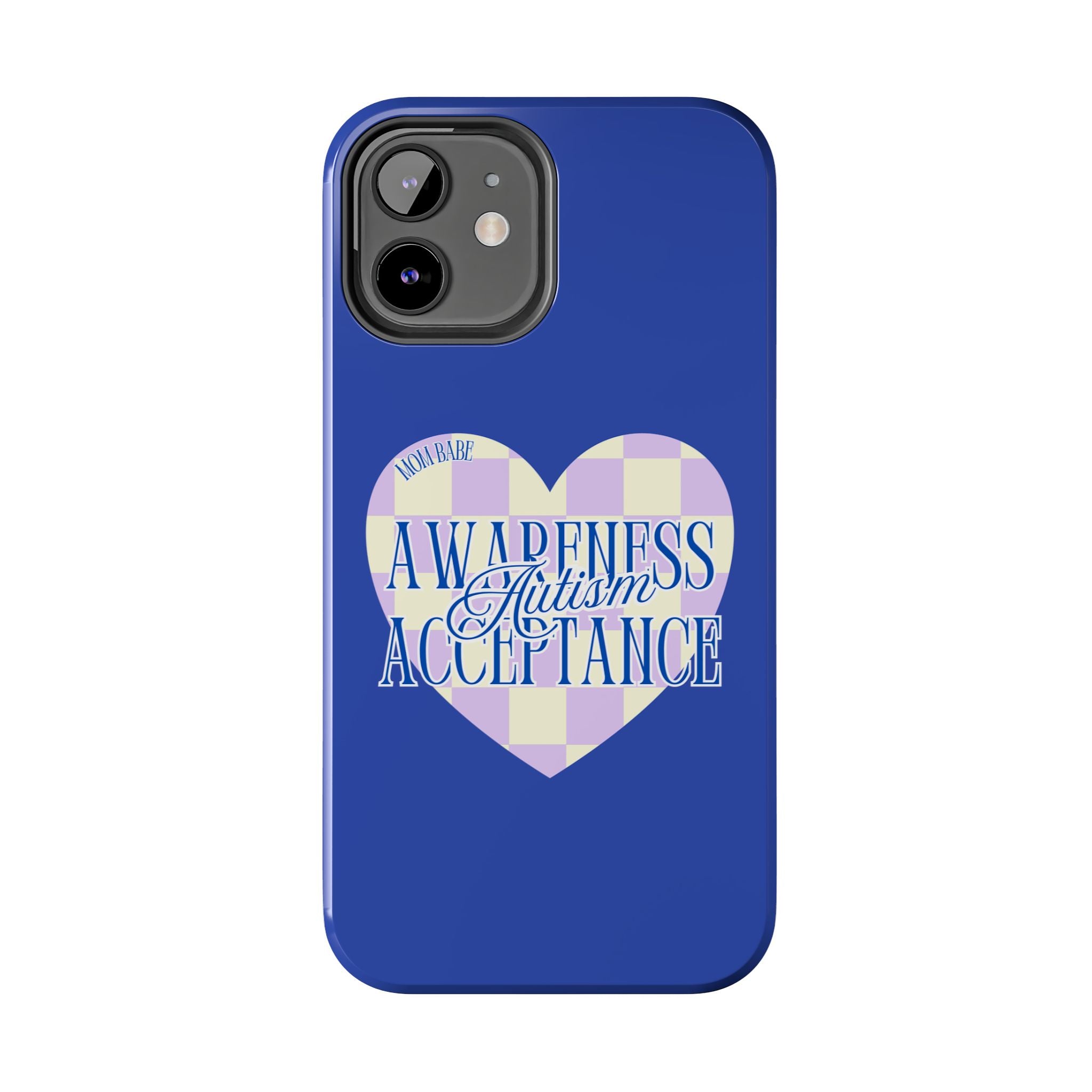 Autism Awareness and Acceptance — Checkered Heart Phone Case