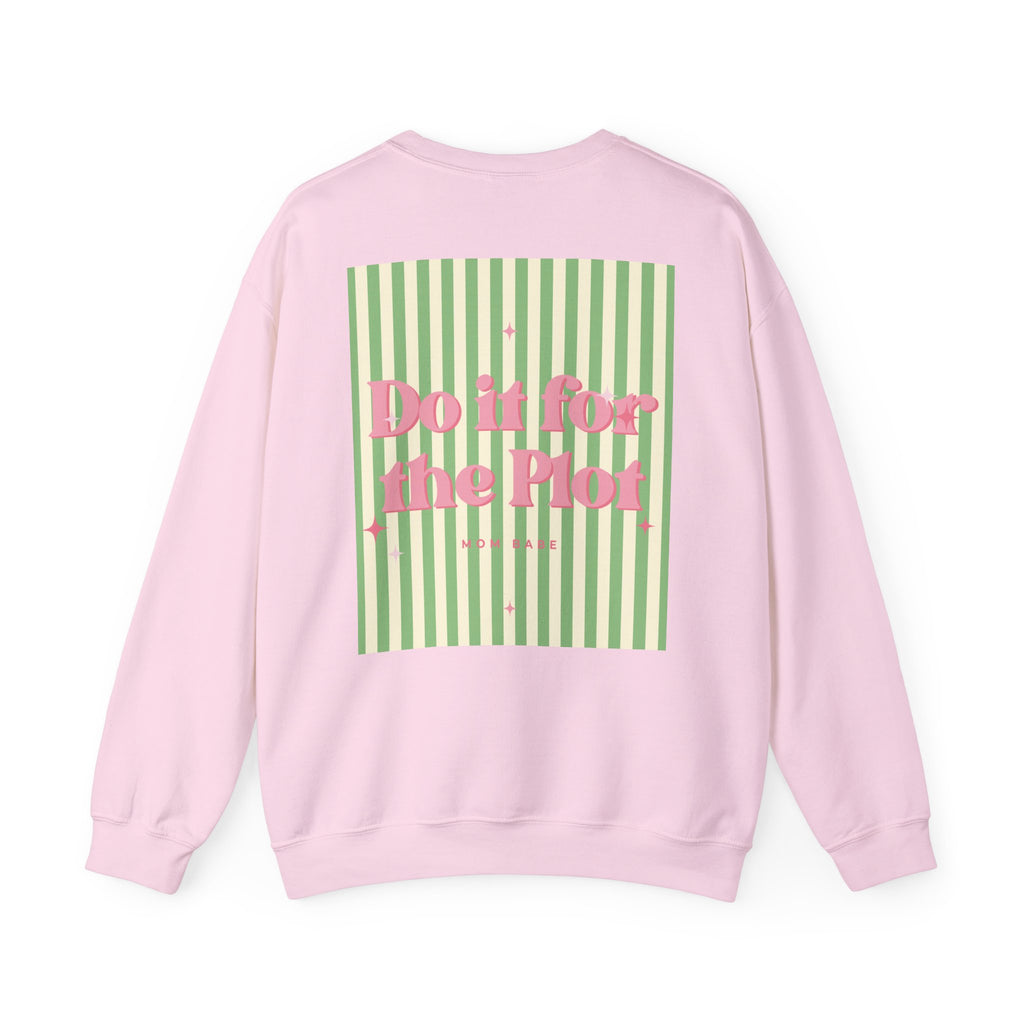 Do It For The Plot Mom Babe - Striped Graphic Sweatshirt