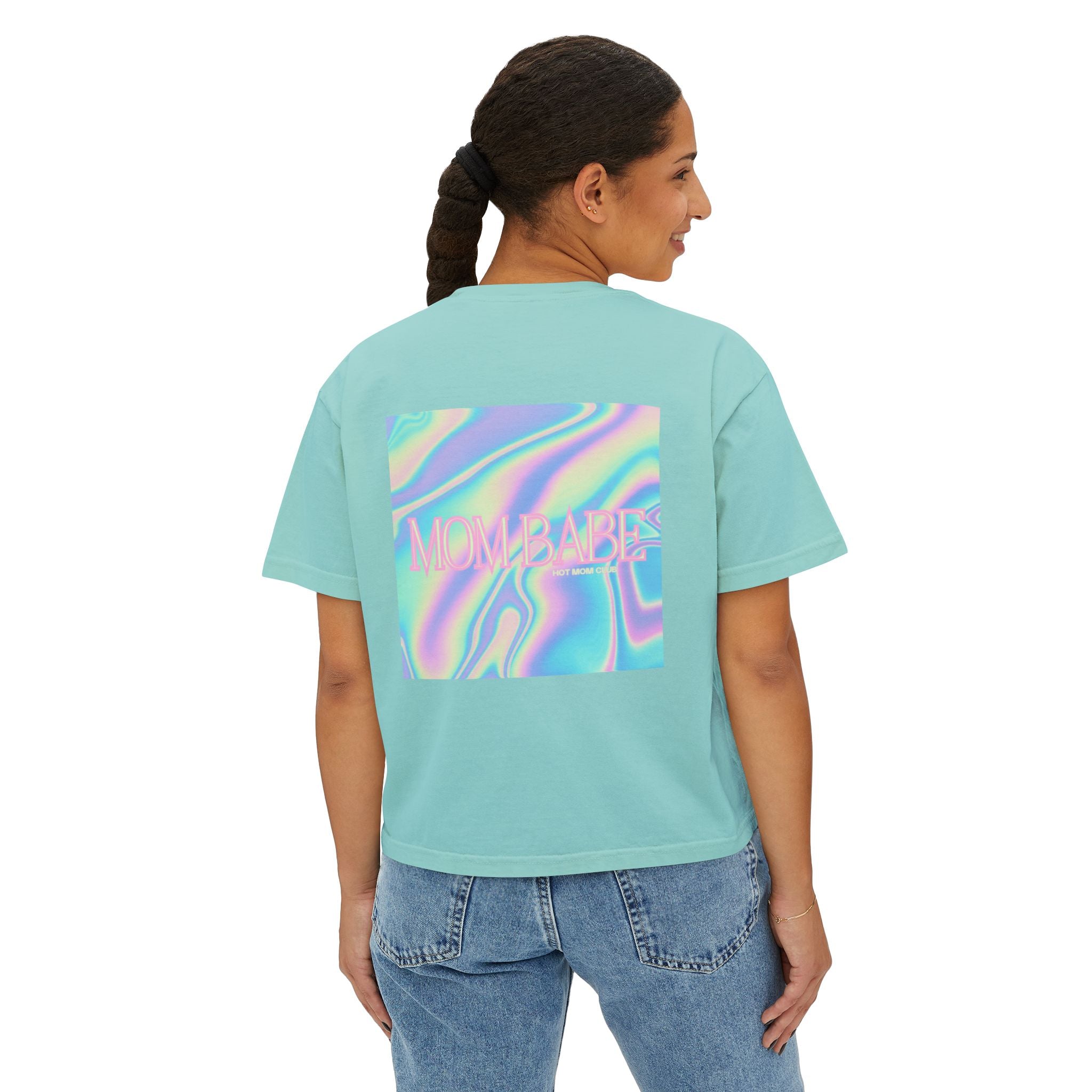 Mom Babe — Holographic Graphic Tee