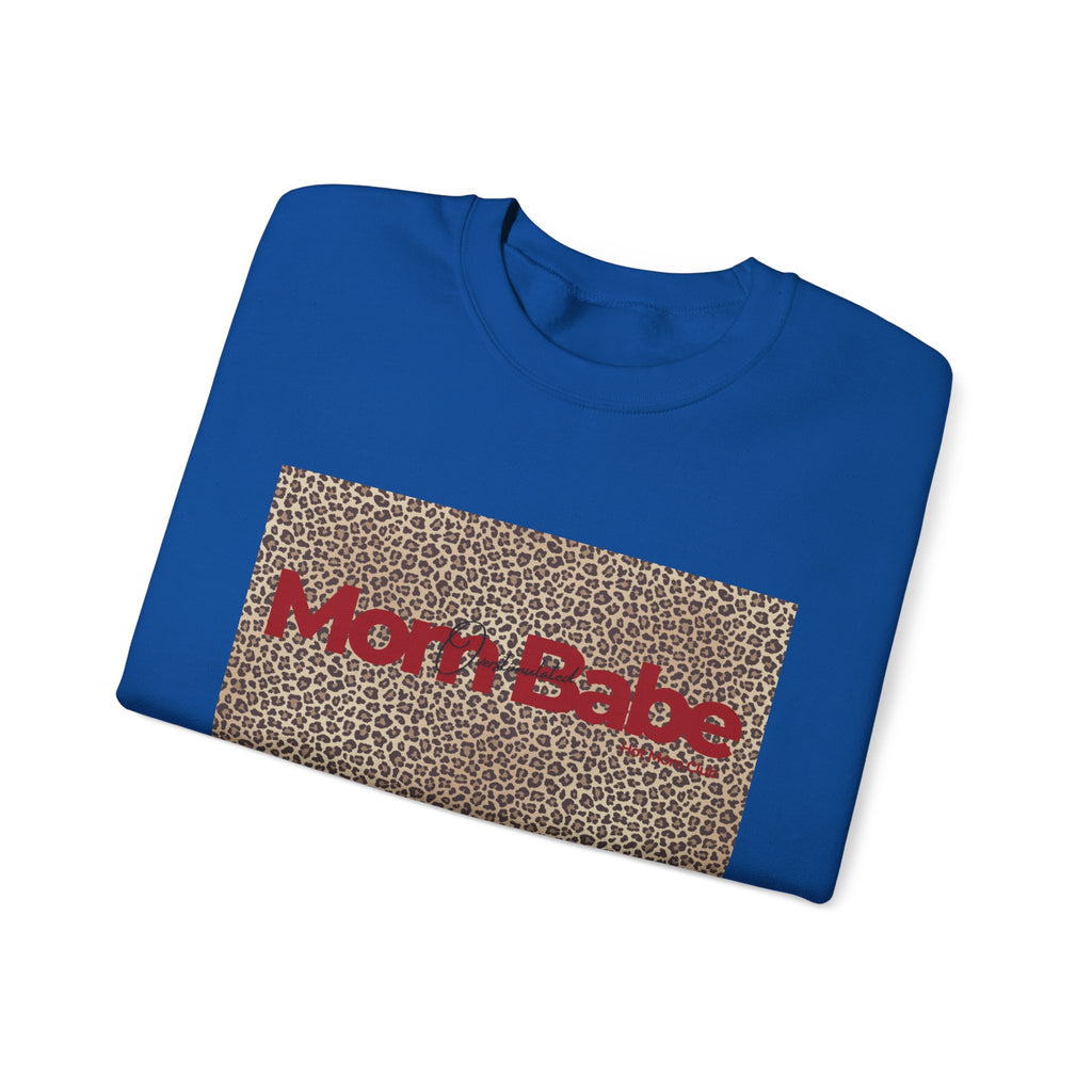 Overstimulated Mom Babe — Leopard Graphic Sweatshirt