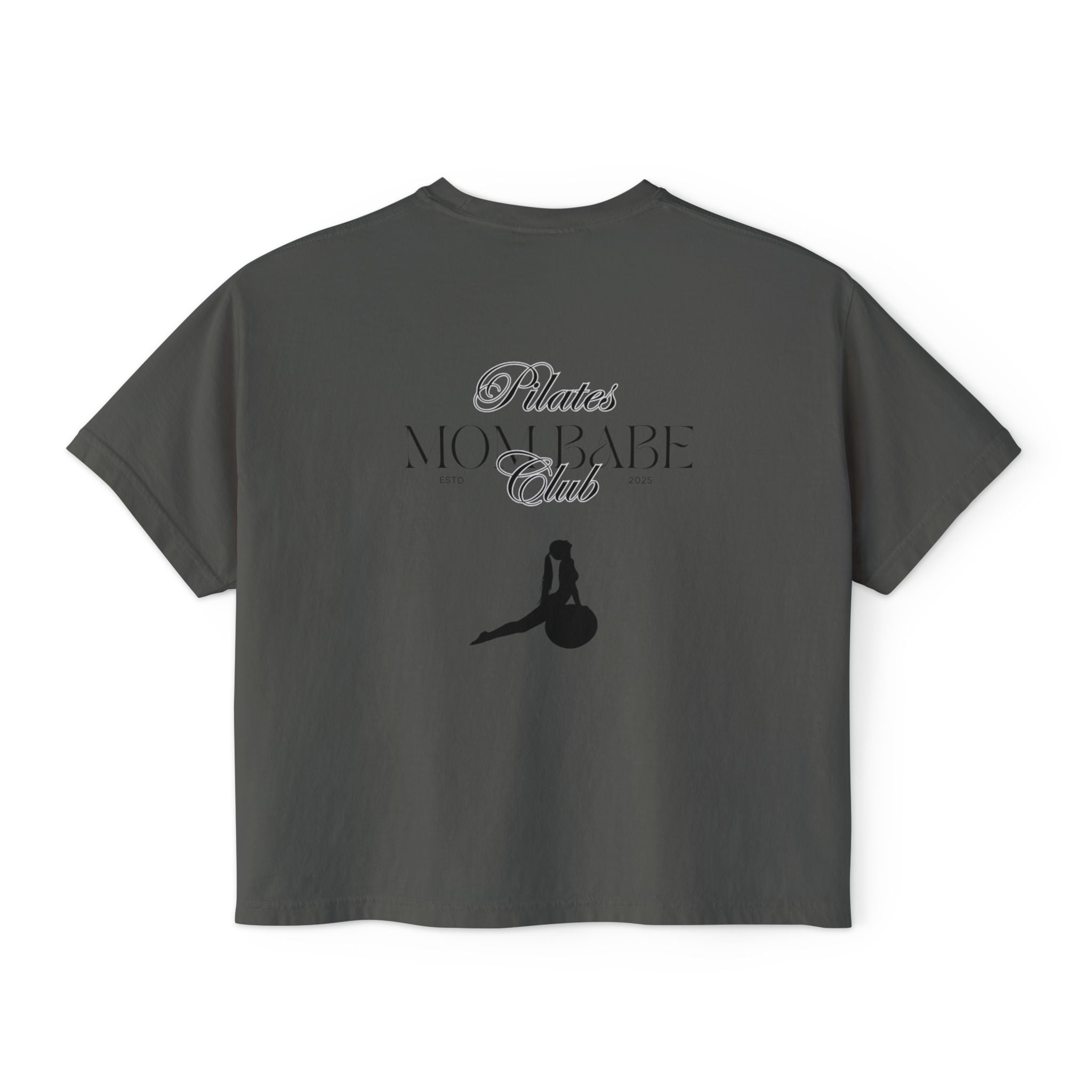 Pilates Mom Babe Club — Workout Graphic Tee (Black Print)