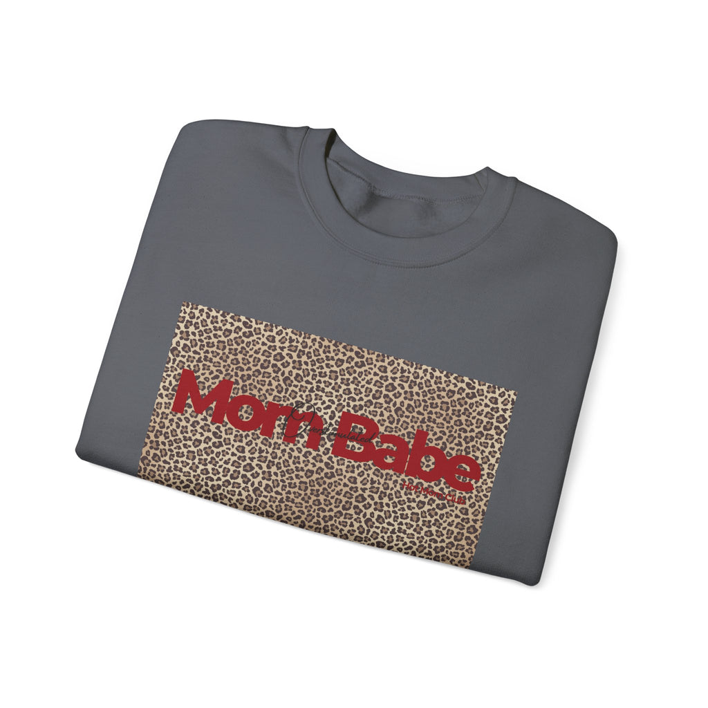 Overstimulated Mom Babe — Leopard Graphic Sweatshirt
