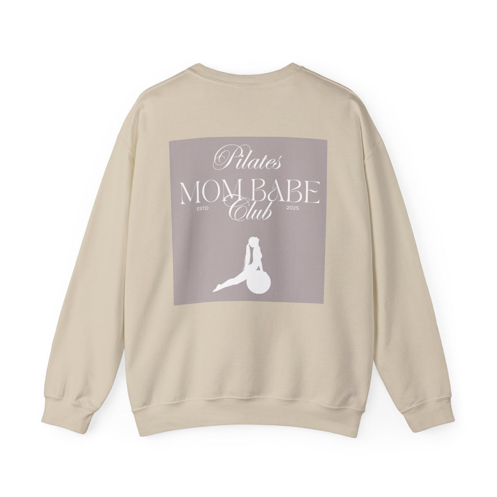 Pilates Mom Babe Club — Workout Graphic Sweatshirt (White Print)