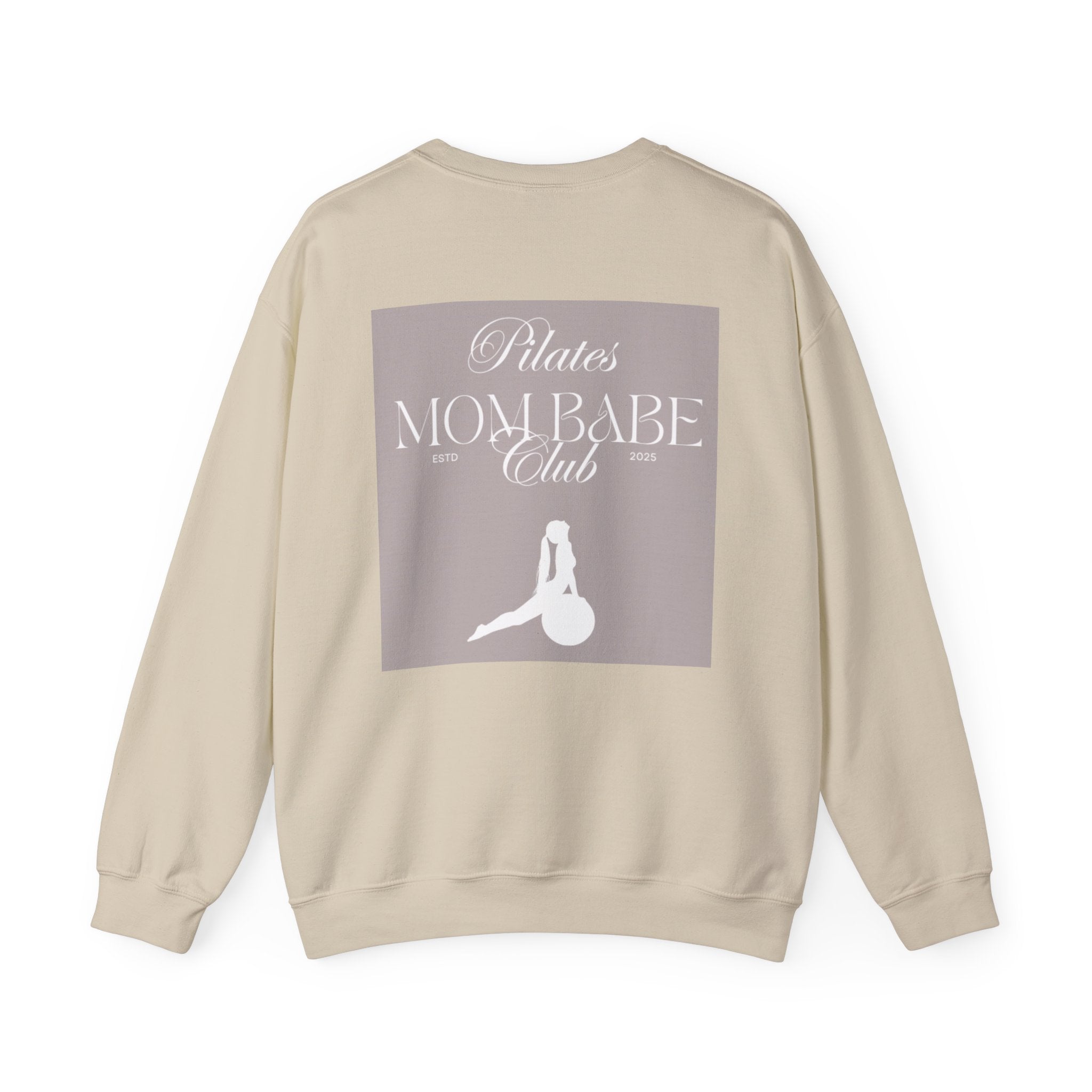 Pilates Mom Babe Club — Workout Graphic Sweatshirt (White Print)