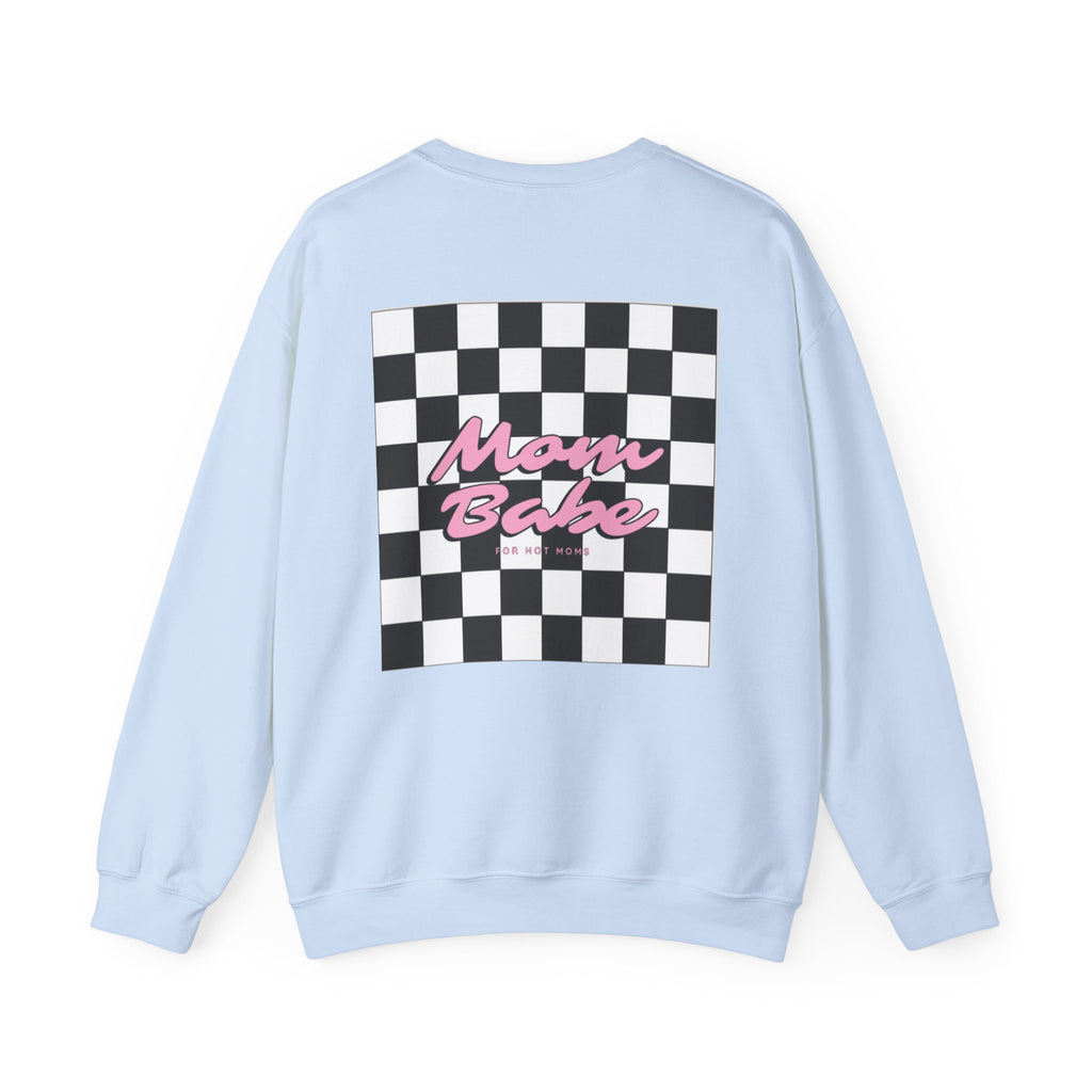 Mom Babe For Hot Moms - Checkered Graphic Sweatshirt