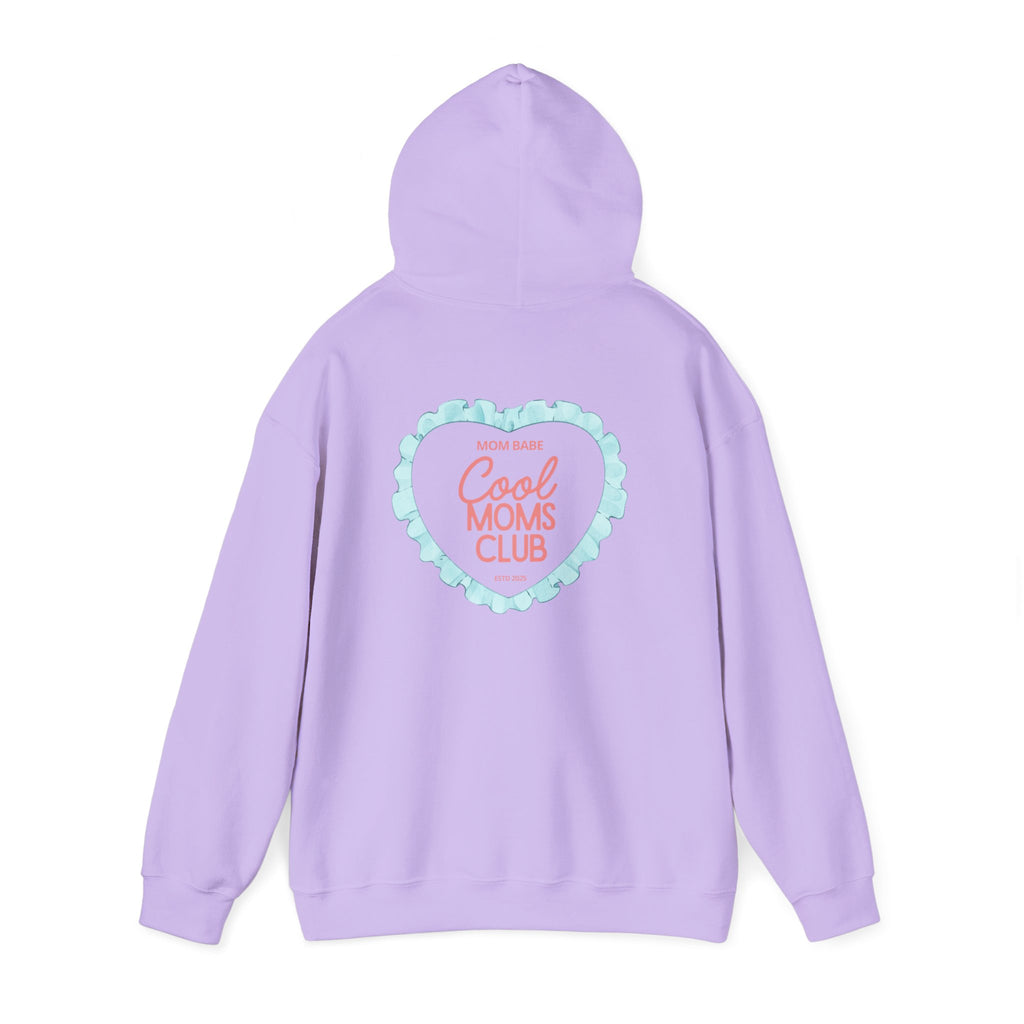Mom Babe Cool Moms Club - Ruffled Heart Graphic Hoodie