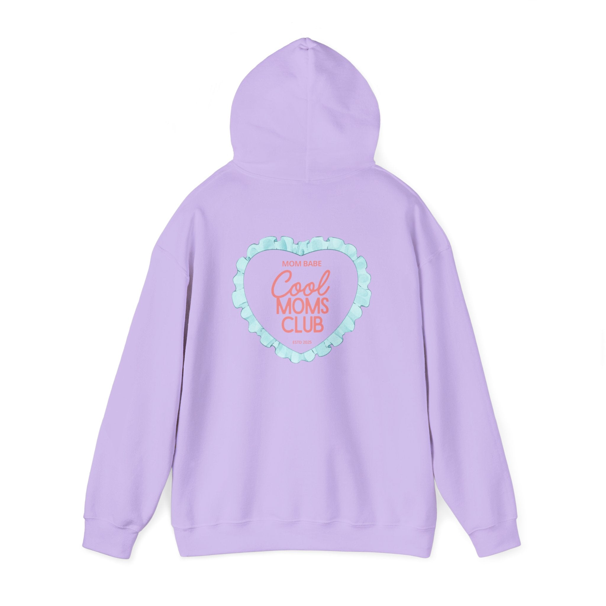 Mom Babe Cool Moms Club - Ruffled Heart Graphic Hoodie