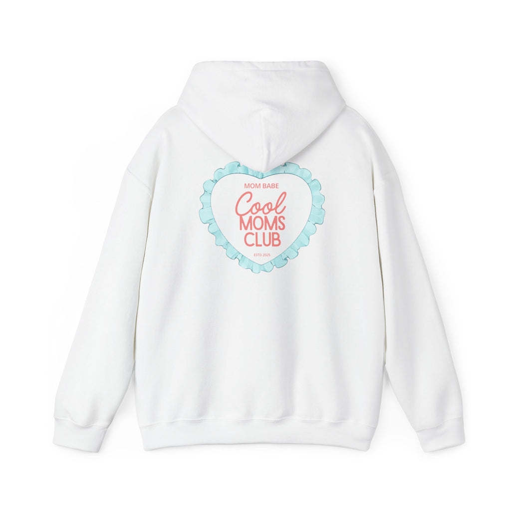 Mom Babe Cool Moms Club - Ruffled Heart Graphic Hoodie