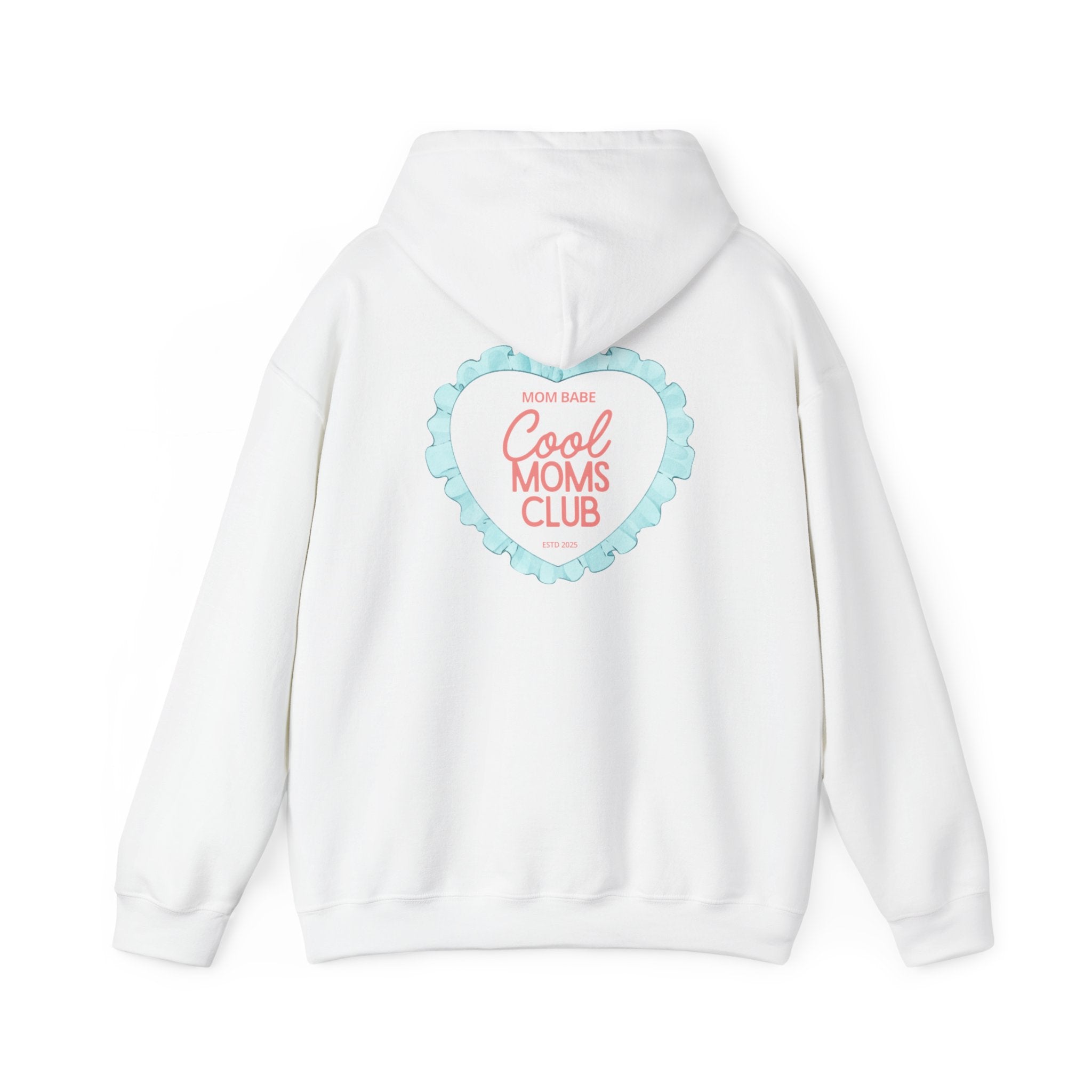 Mom Babe Cool Moms Club - Ruffled Heart Graphic Hoodie