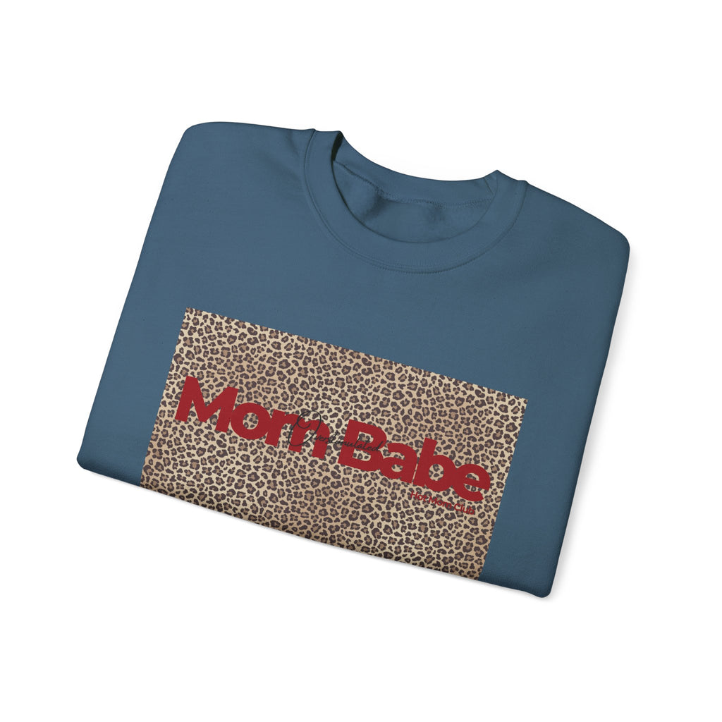 Overstimulated Mom Babe — Leopard Graphic Sweatshirt
