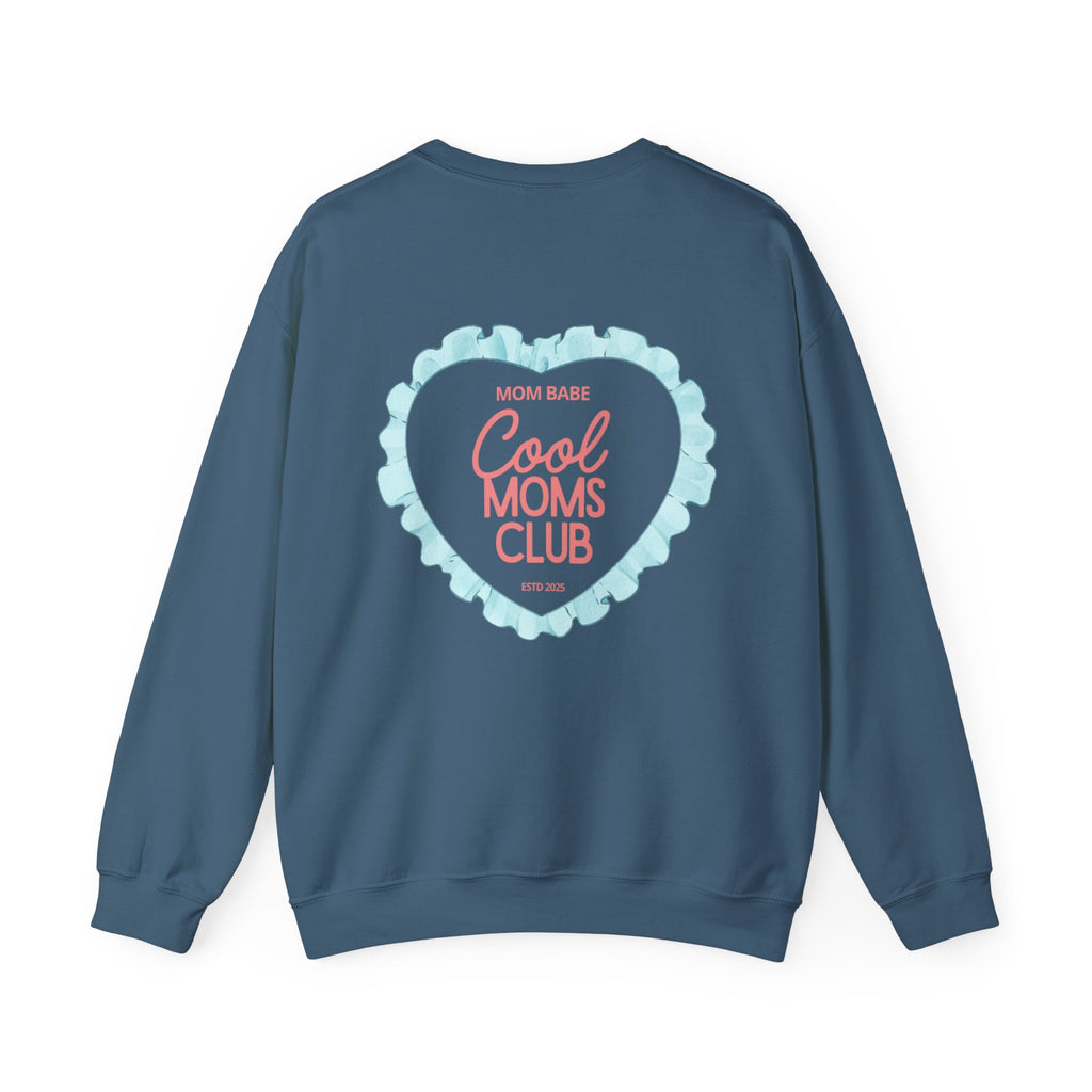 Mom Babe Cool Moms Club - Ruffled Heart Graphic Sweatshirt