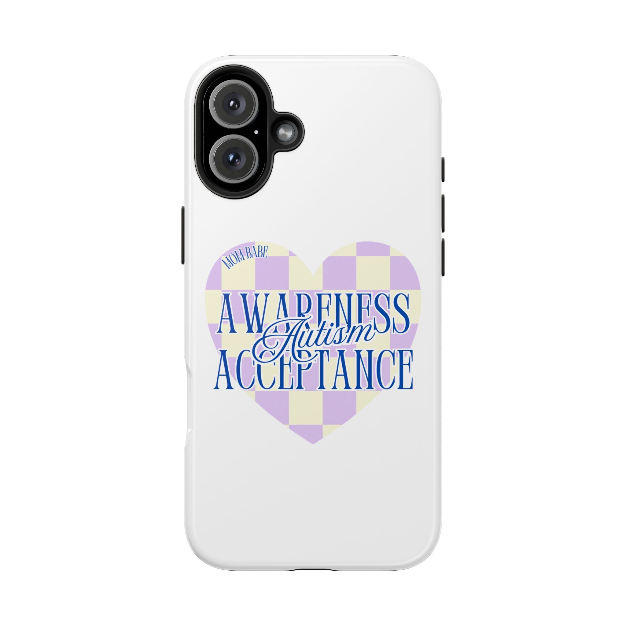 Autism Awareness and Acceptance — Checkered Heart Phone Case