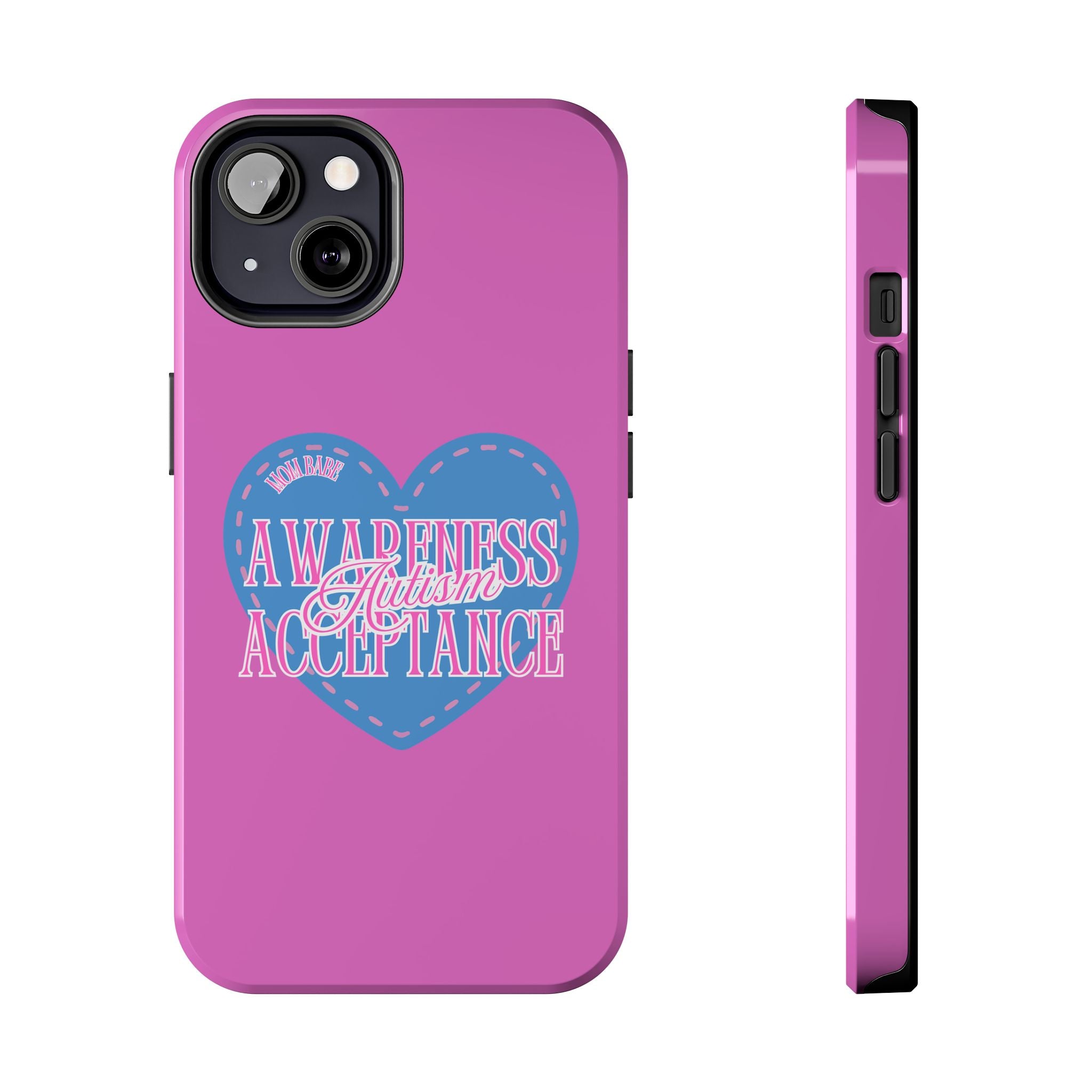 Autism Awareness and Acceptance — Stitched Heart Phone Case