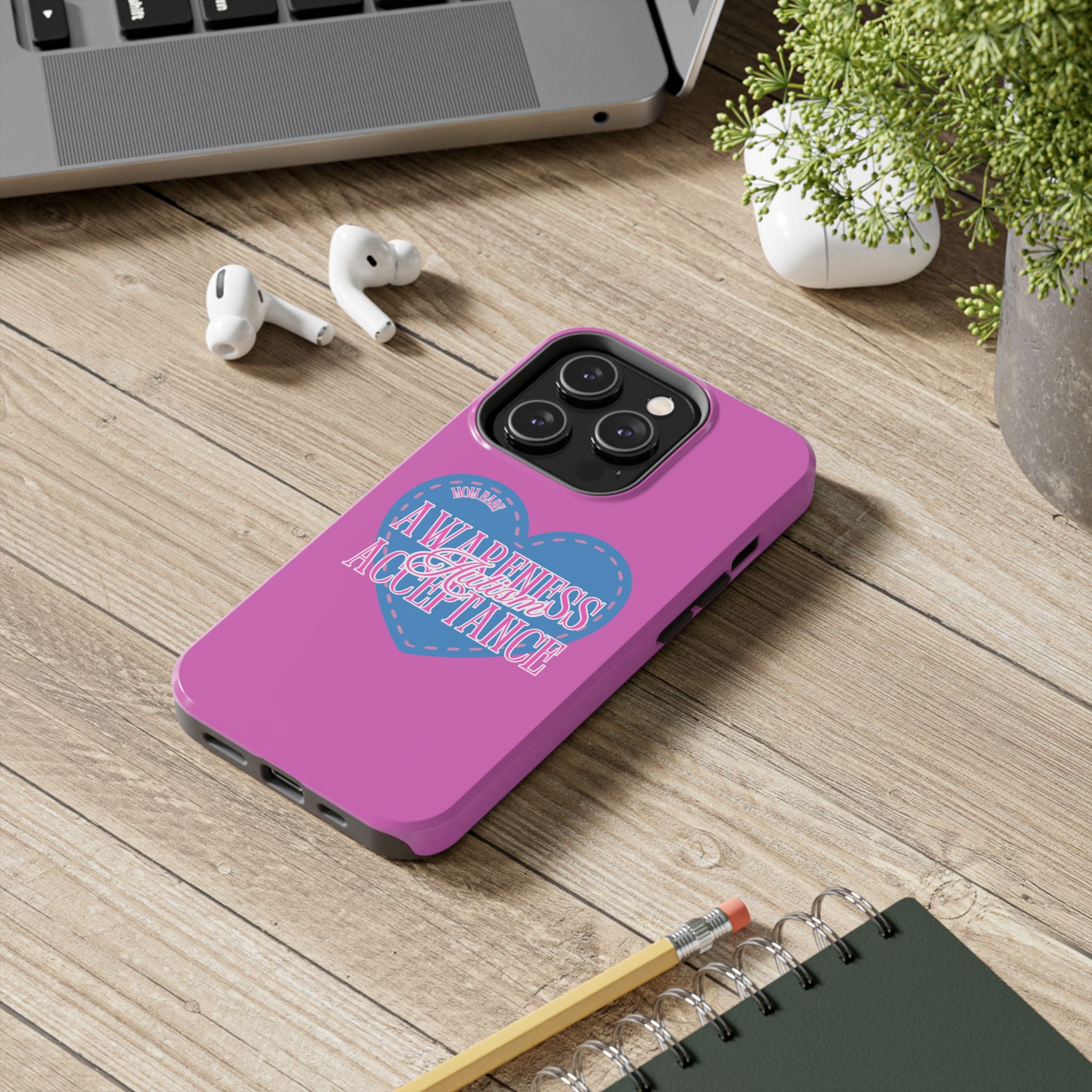 Autism Awareness and Acceptance — Stitched Heart Phone Case