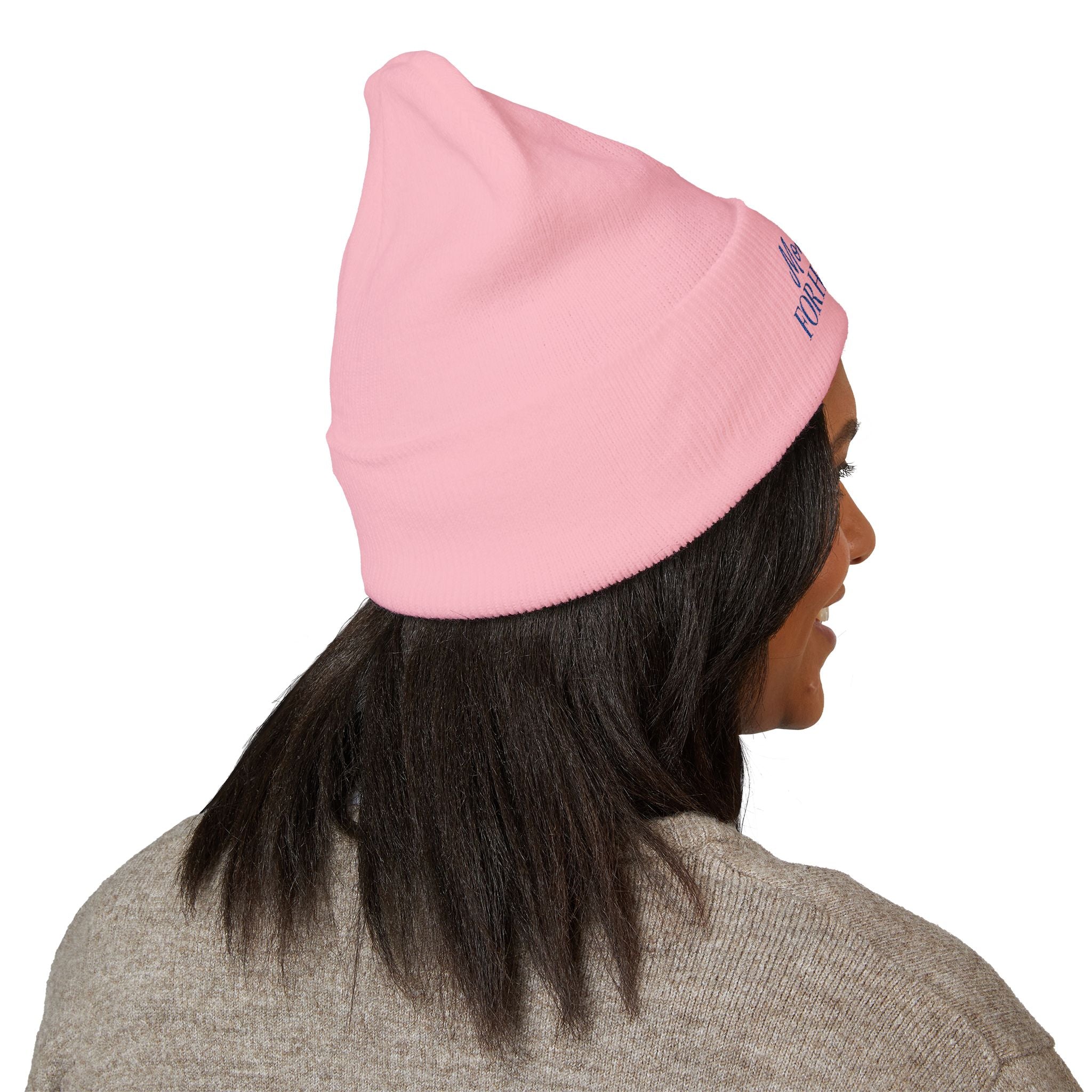 Mom Babe For Hot Moms Beanie - Blue Embroidery