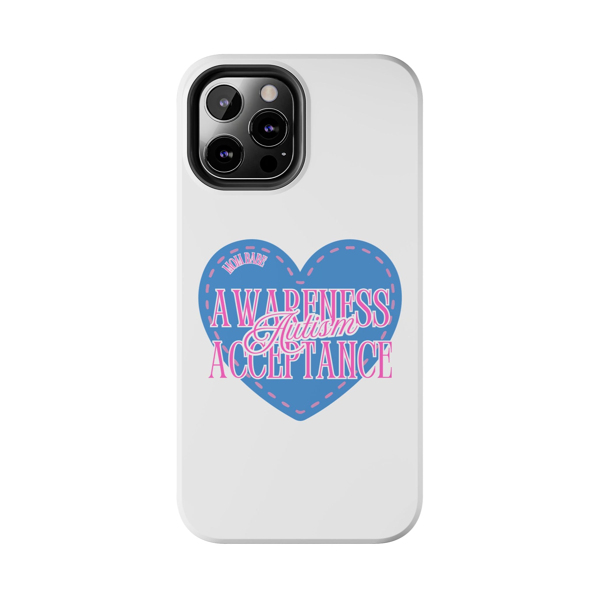 Autism Awareness and Acceptance — Stitched Heart Phone Case