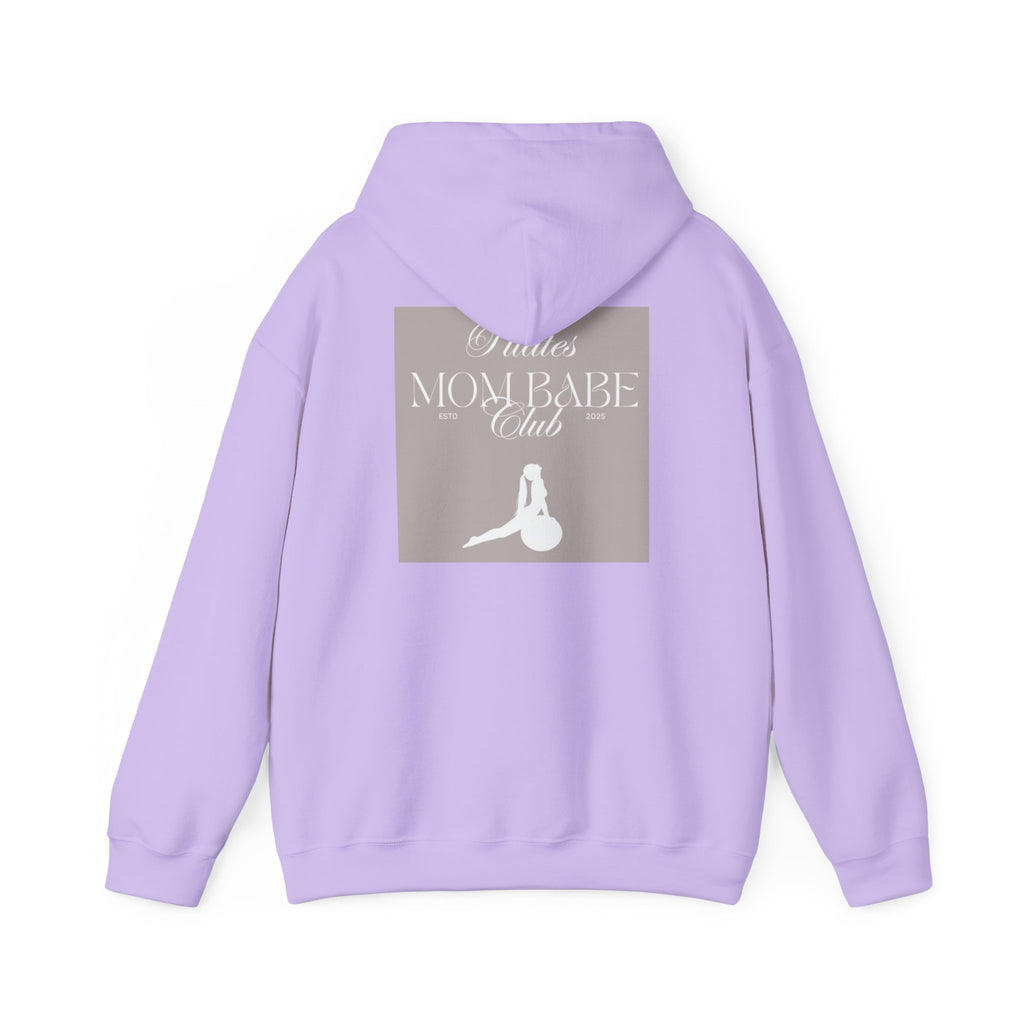 Pilates Mom Babe Club — Workout Graphic Hoodie (White Print)