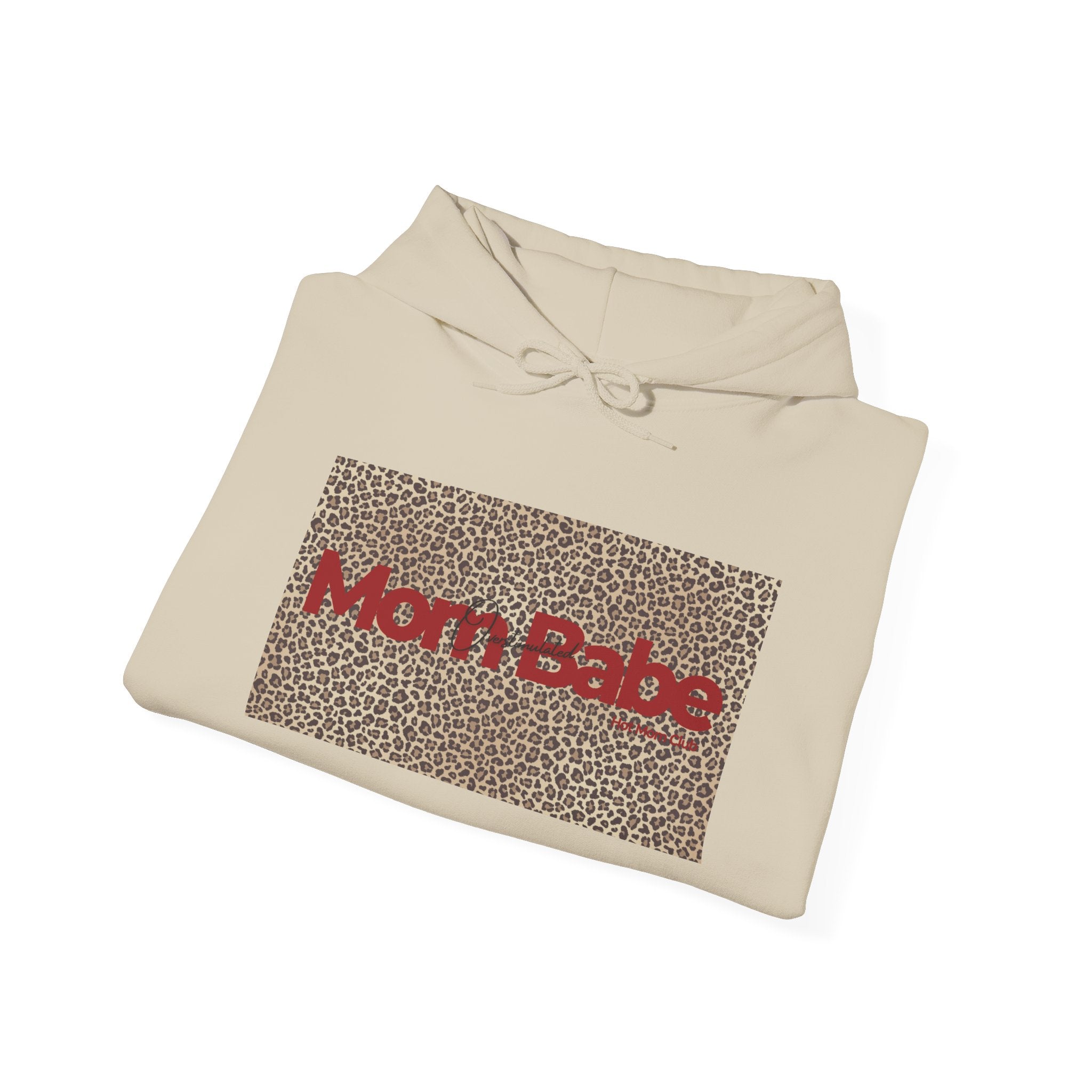 Overstimulated Mom Babe — Leopard Graphic Hoodie