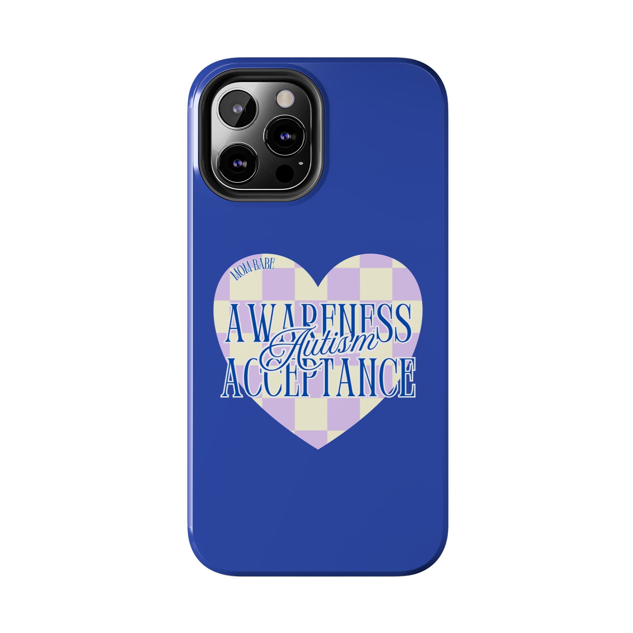 Autism Awareness and Acceptance — Checkered Heart Phone Case