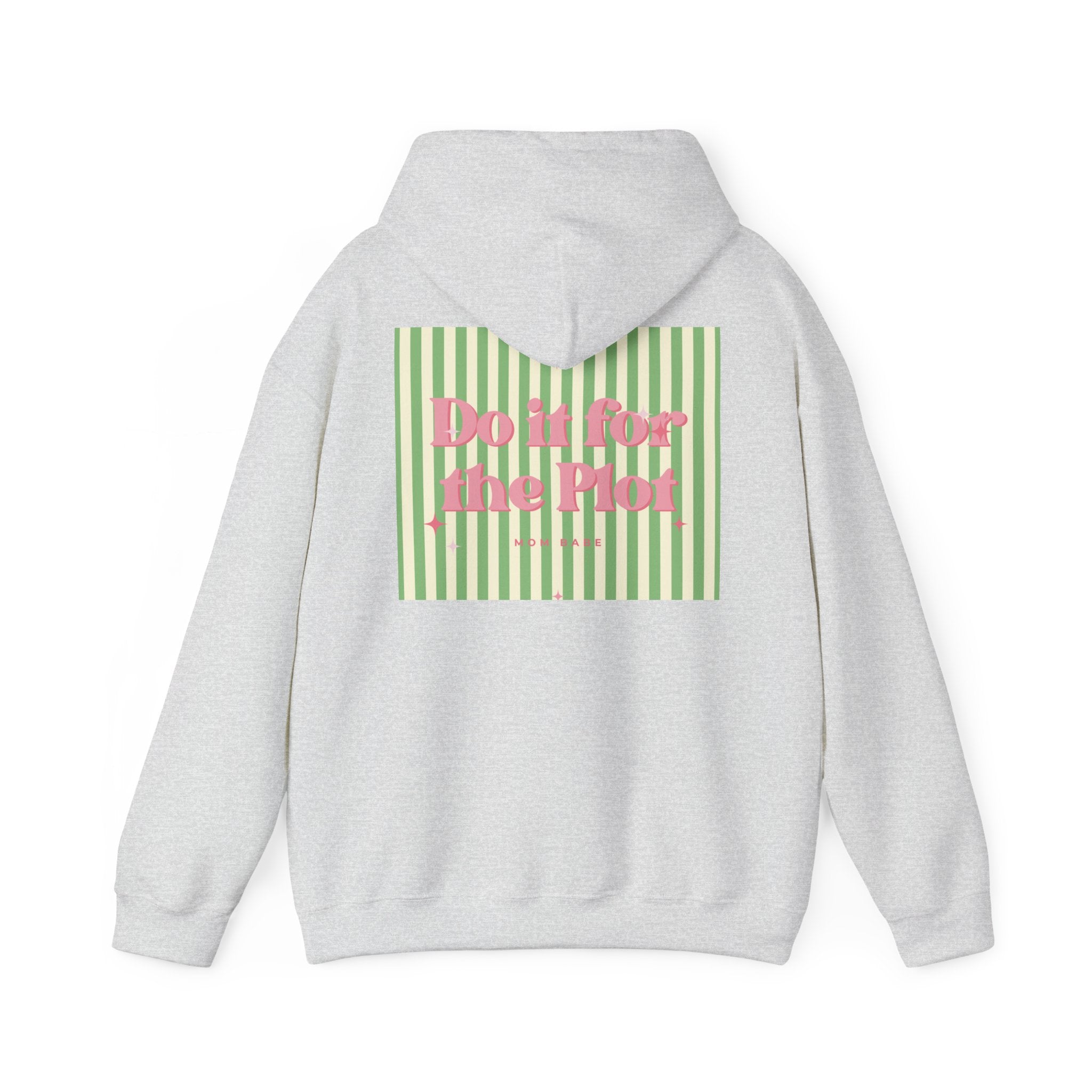 Do It For The Plot Mom Babe - Striped Graphic Hoodie
