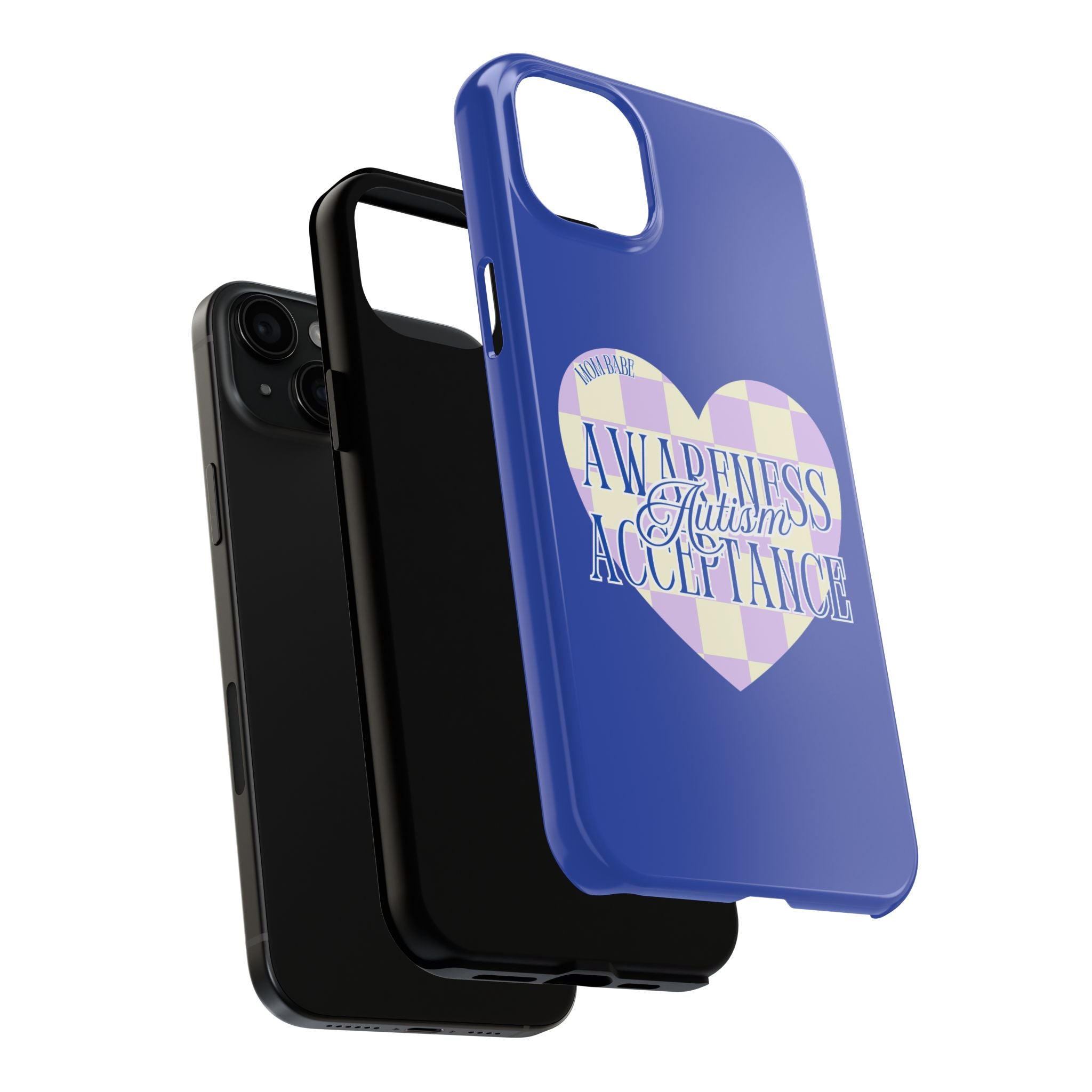 Autism Awareness and Acceptance — Checkered Heart Phone Case