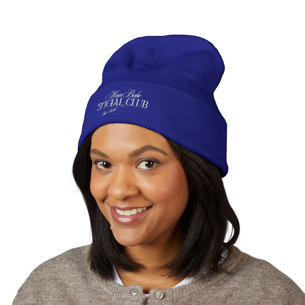 Mom Babe Anti-Social Club Beanie - White Embroidery