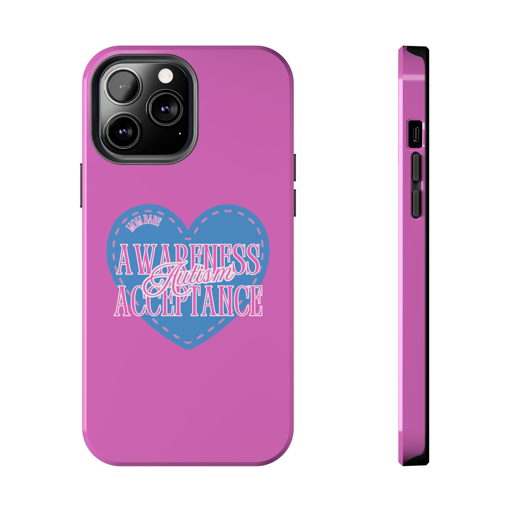Autism Awareness and Acceptance — Stitched Heart Phone Case
