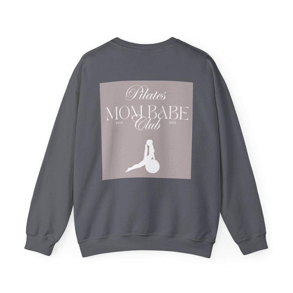 Pilates Mom Babe Club — Workout Graphic Sweatshirt (White Print)