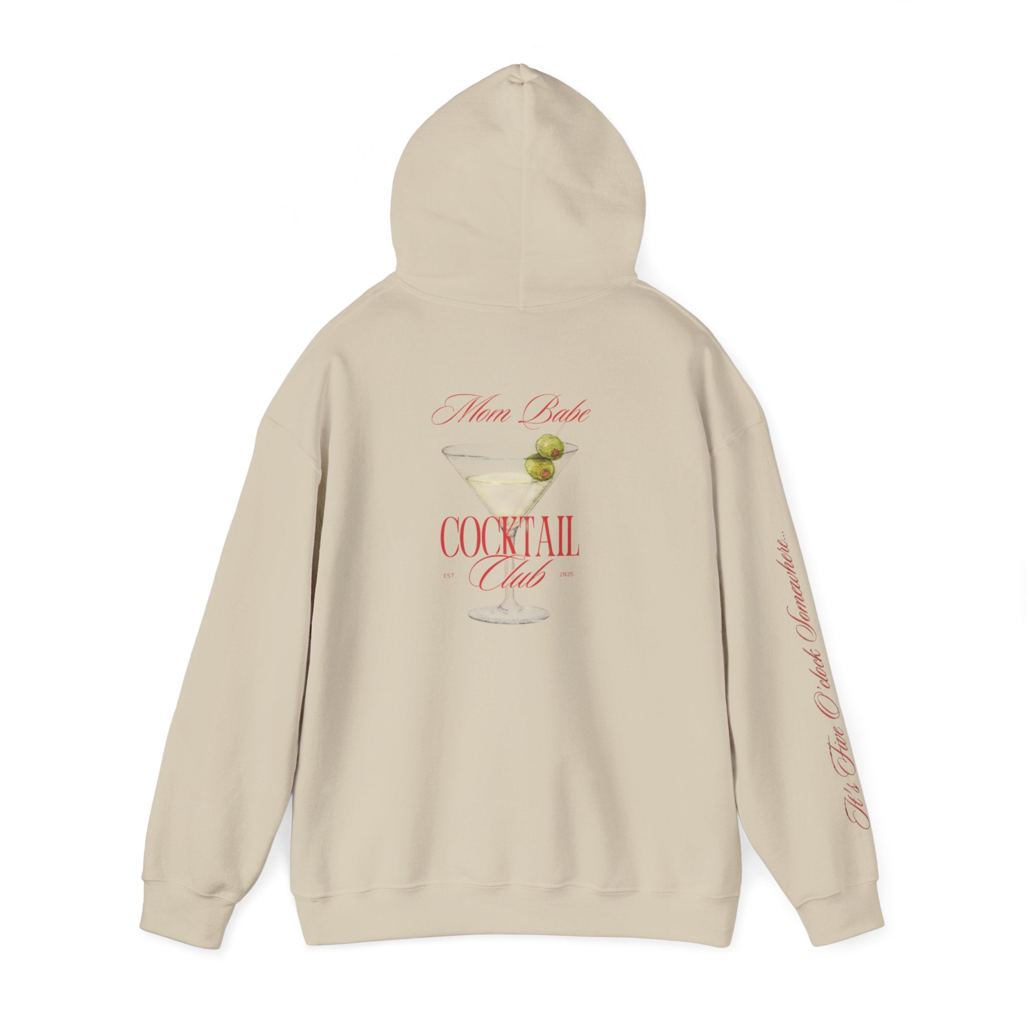 Mom Babe Cocktail Club - Martini Glass Graphic Hoodie