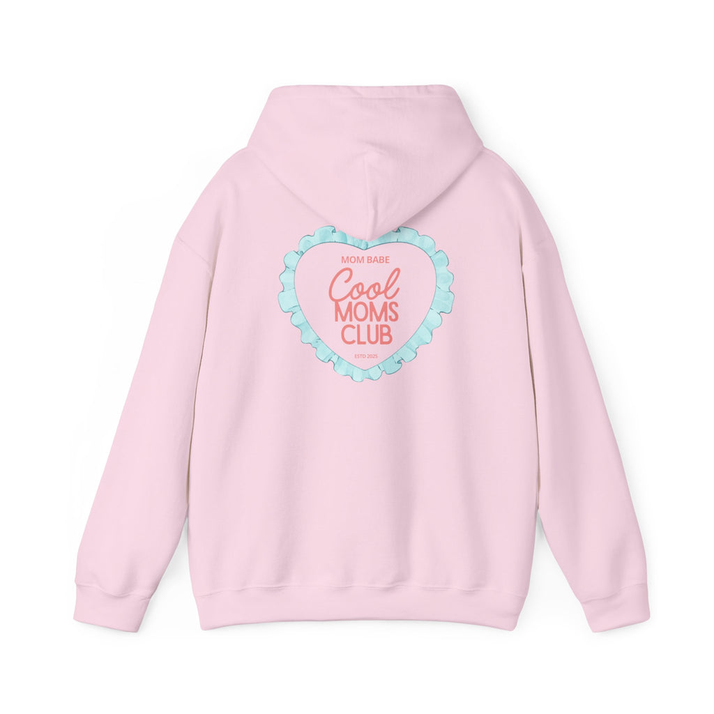 Mom Babe Cool Moms Club - Ruffled Heart Graphic Hoodie