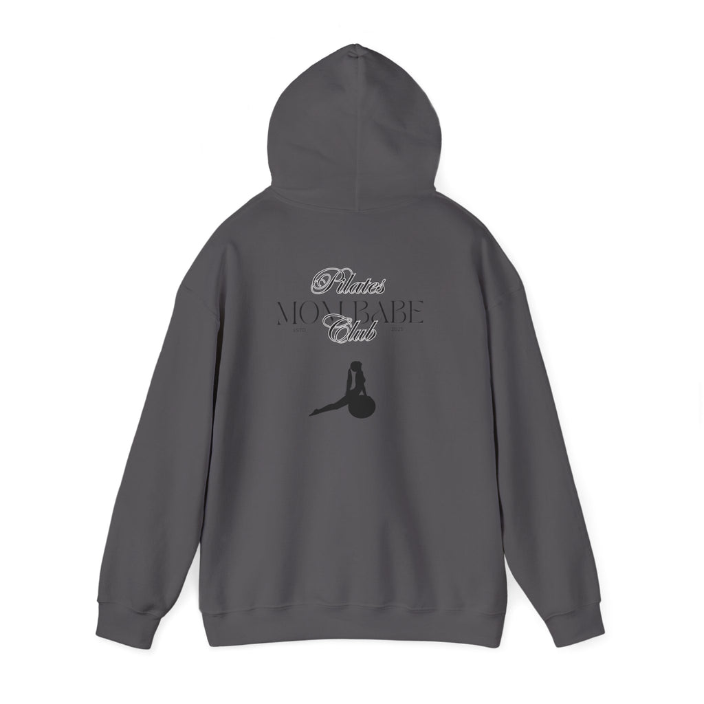 Pilates Mom Babe Club — Workout Graphic Hoodie (Black Print)