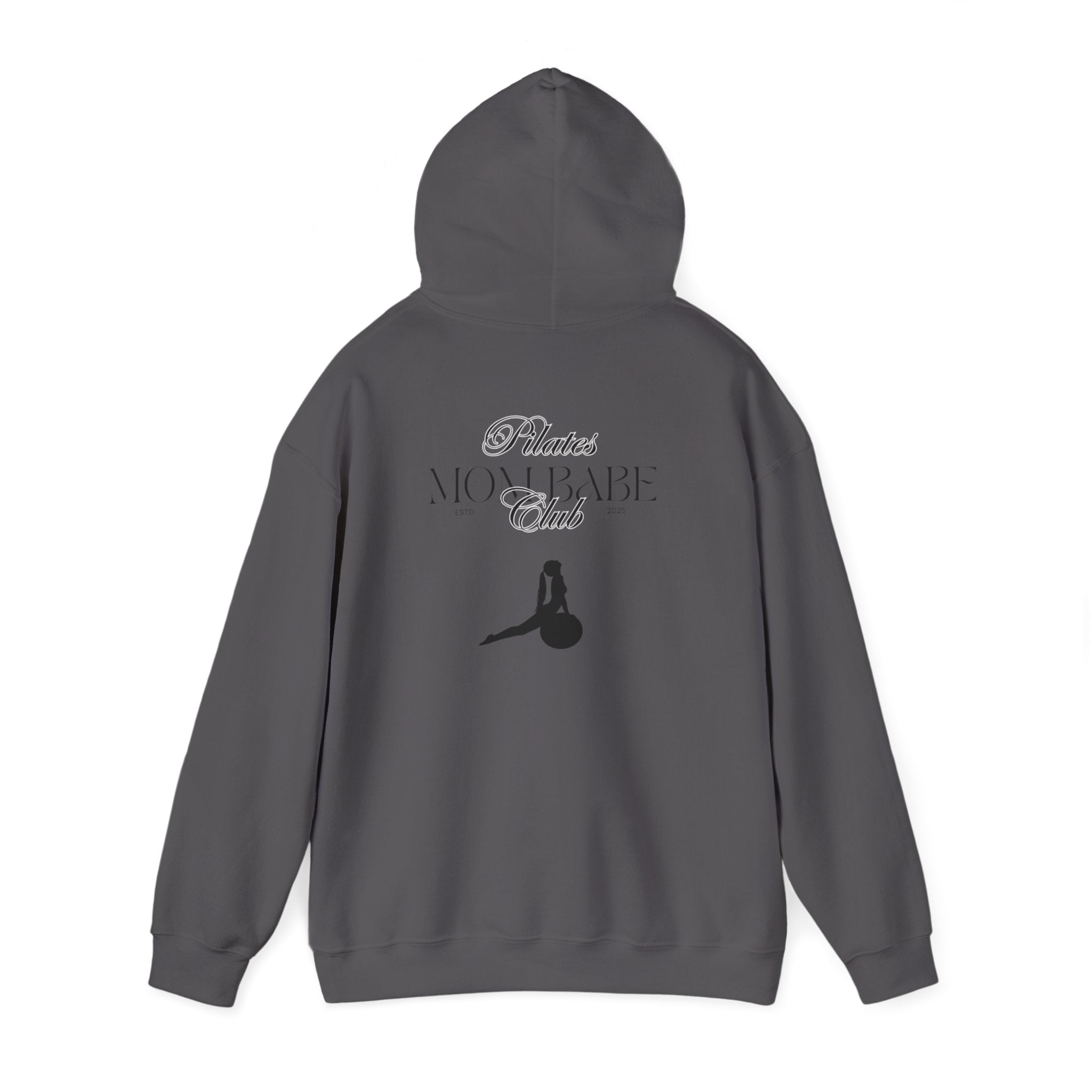 Pilates Mom Babe Club — Workout Graphic Hoodie (Black Print)