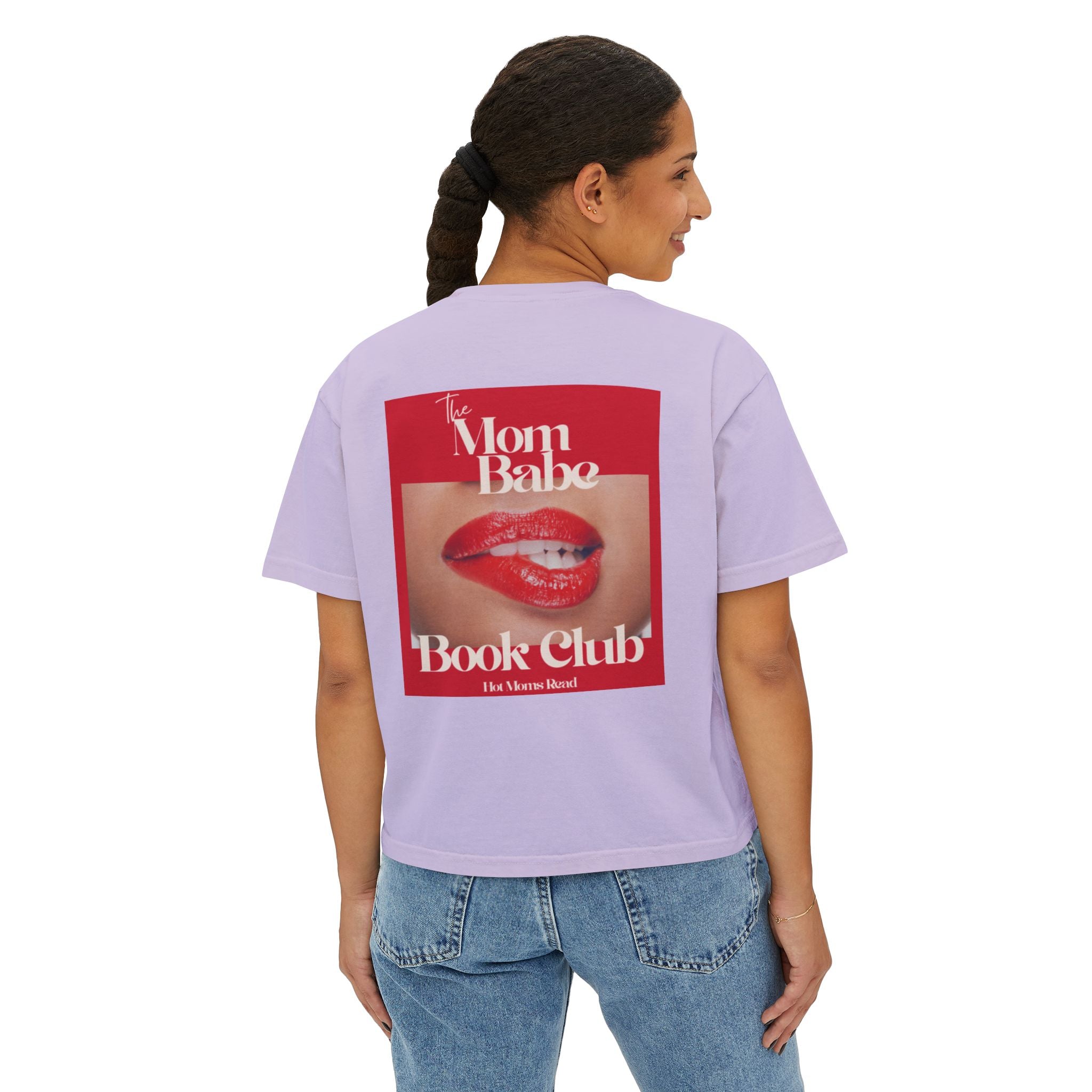 Mom Babe Book Club - Hot Moms Read Graphic Crop Tee