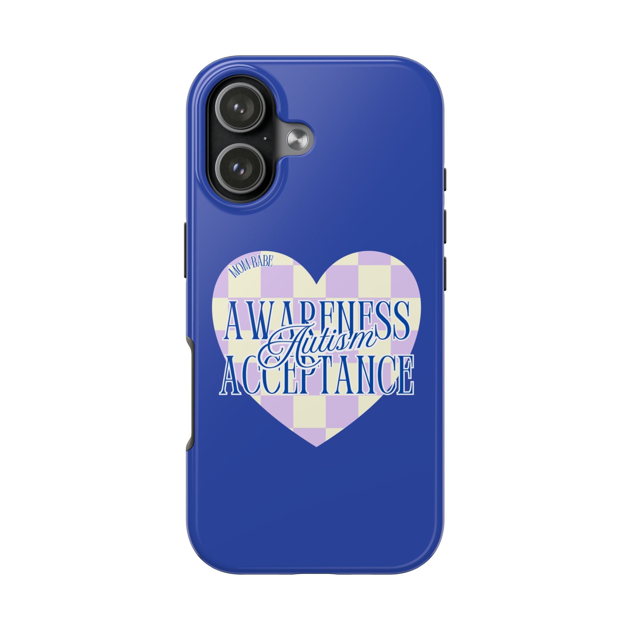 Autism Awareness and Acceptance — Checkered Heart Phone Case
