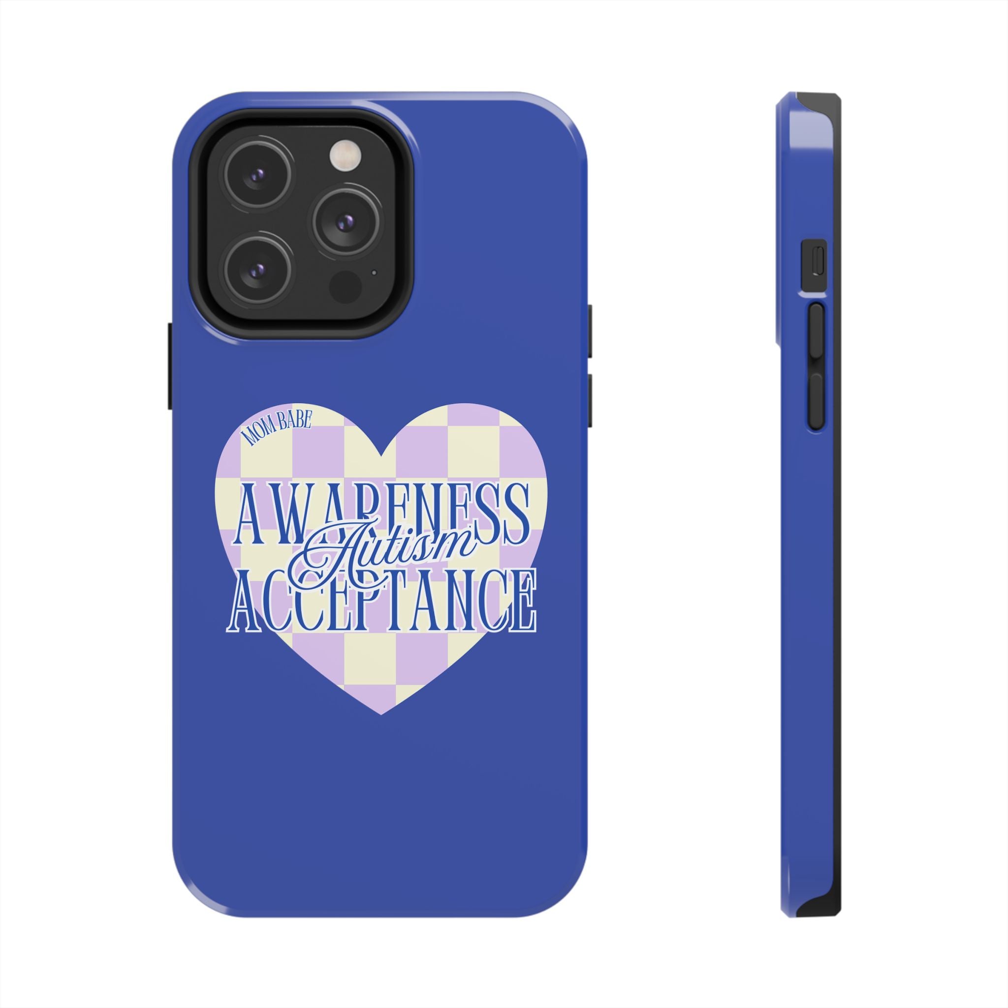 Autism Awareness and Acceptance — Checkered Heart Phone Case