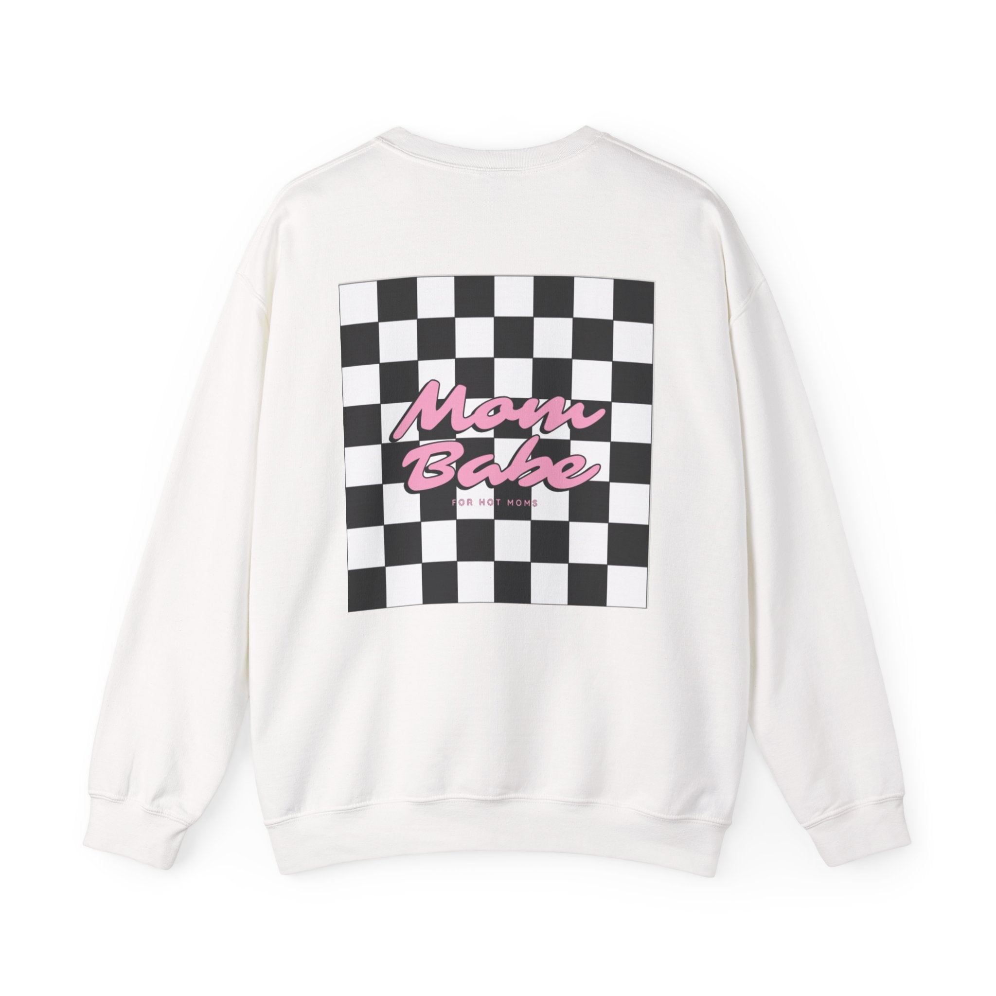 Mom Babe For Hot Moms - Checkered Graphic Sweatshirt