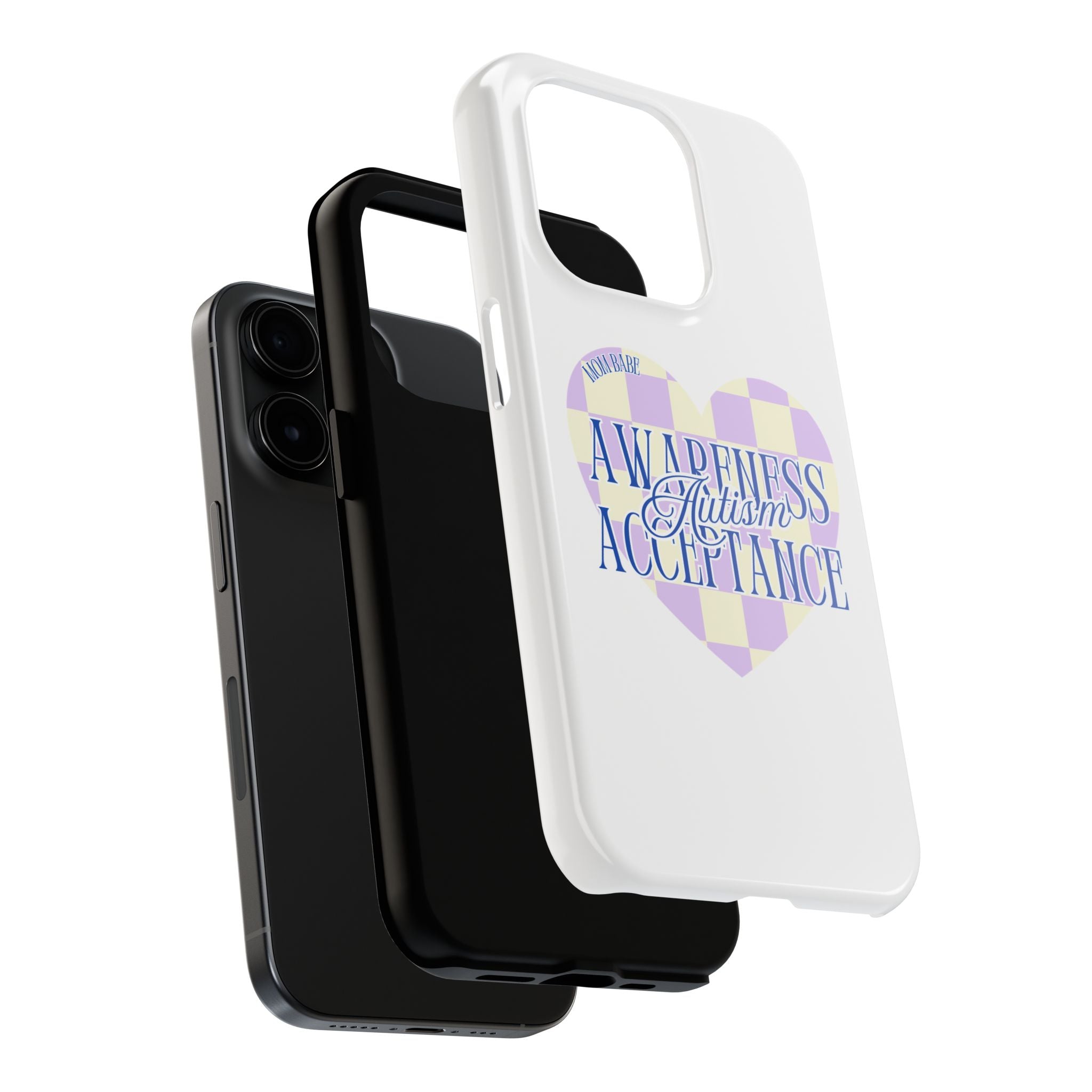Autism Awareness and Acceptance — Checkered Heart Phone Case