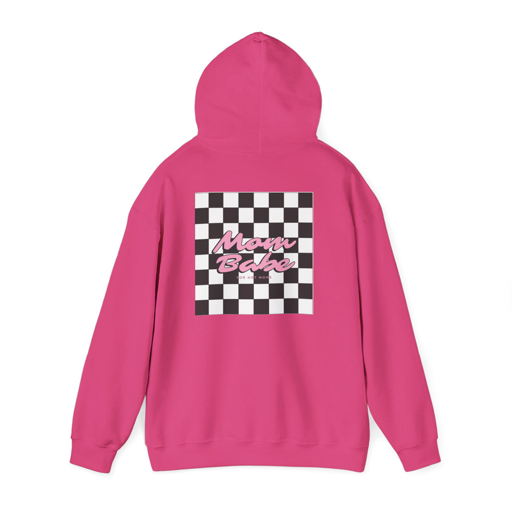 Mom Babe For Hot Moms - Checkered Graphic Hoodie