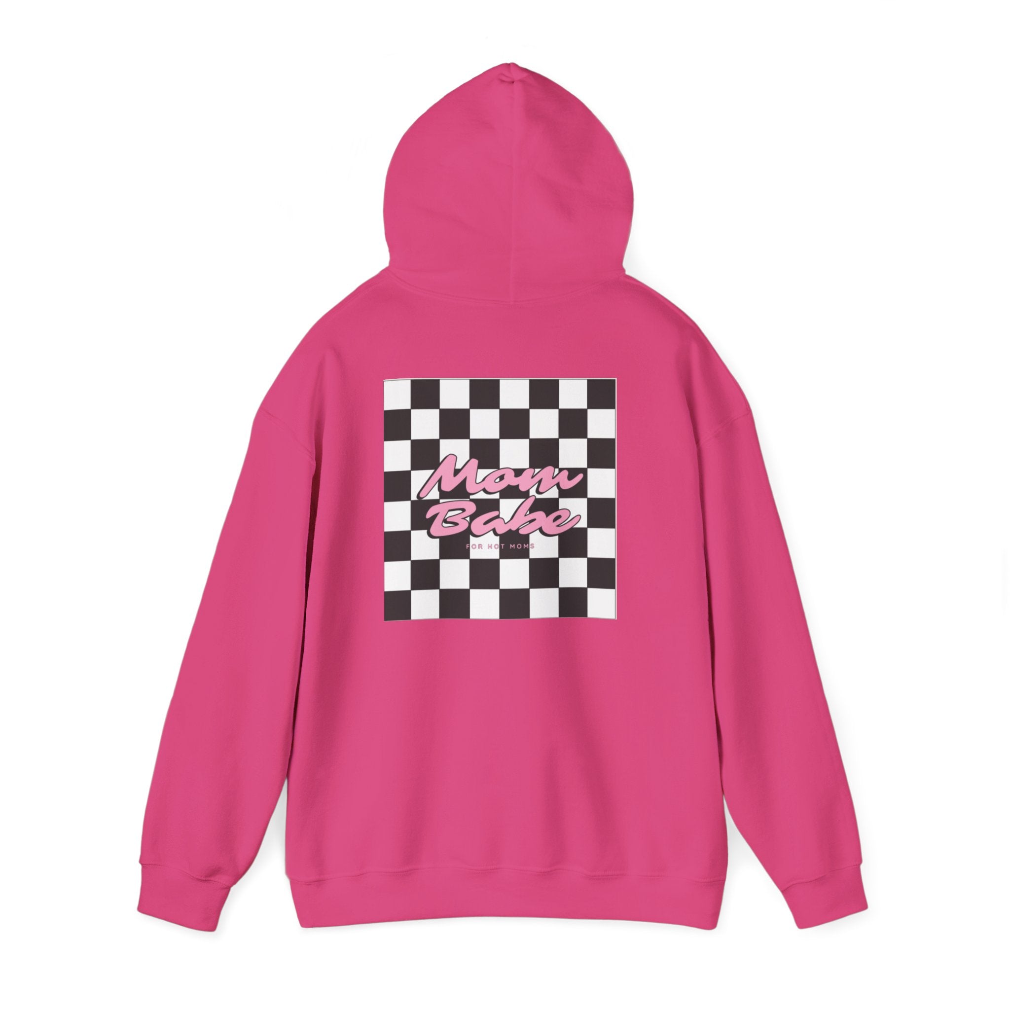 Mom Babe For Hot Moms - Checkered Graphic Hoodie