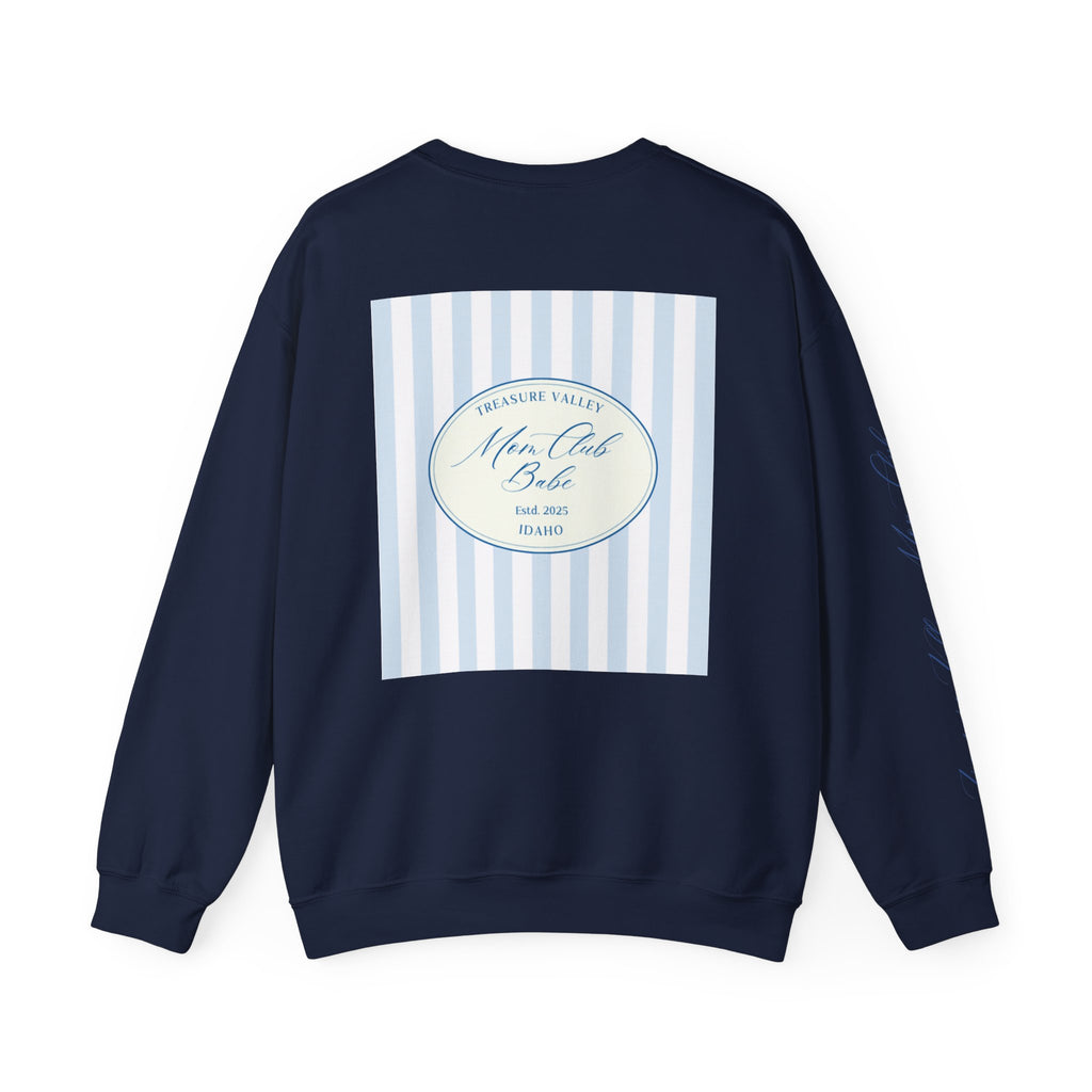 Treasure Valley Mom Club - Striped Graphic Sweatshirt