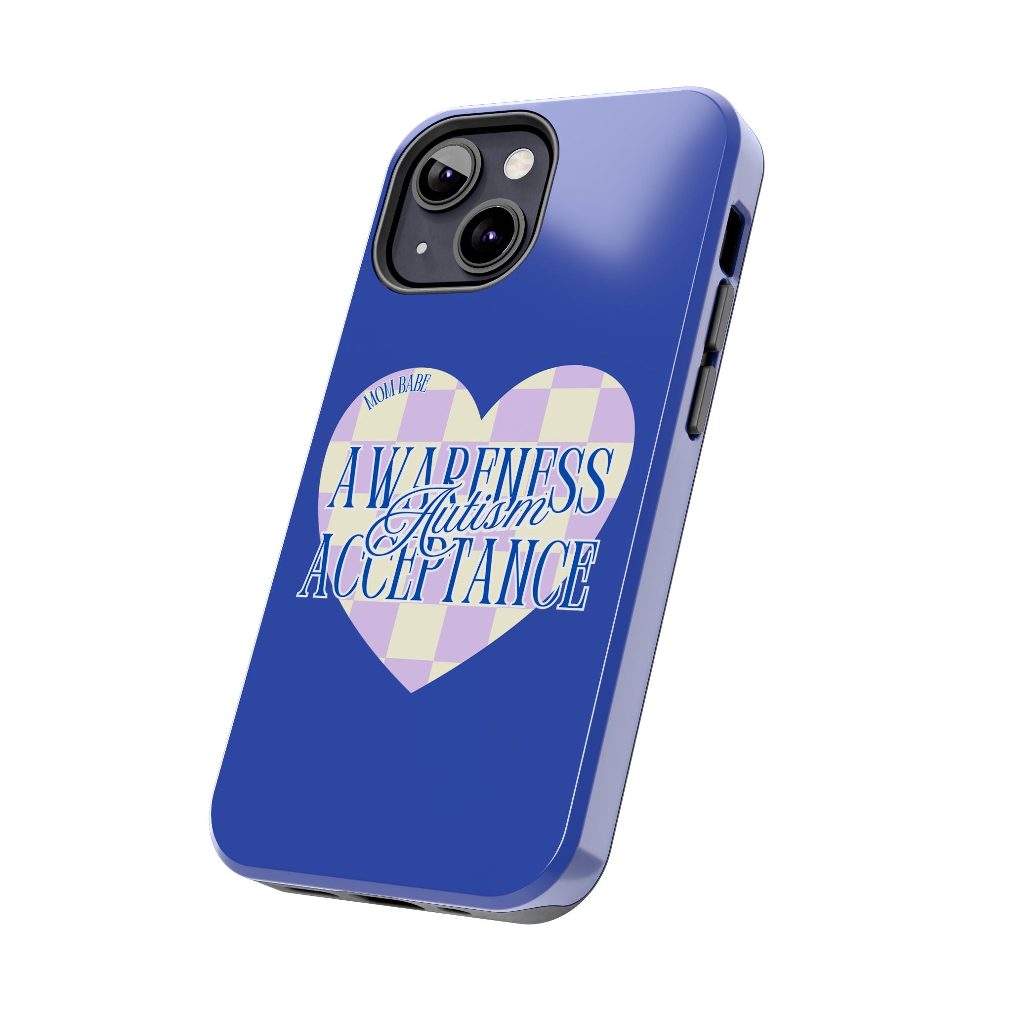 Autism Awareness and Acceptance — Checkered Heart Phone Case